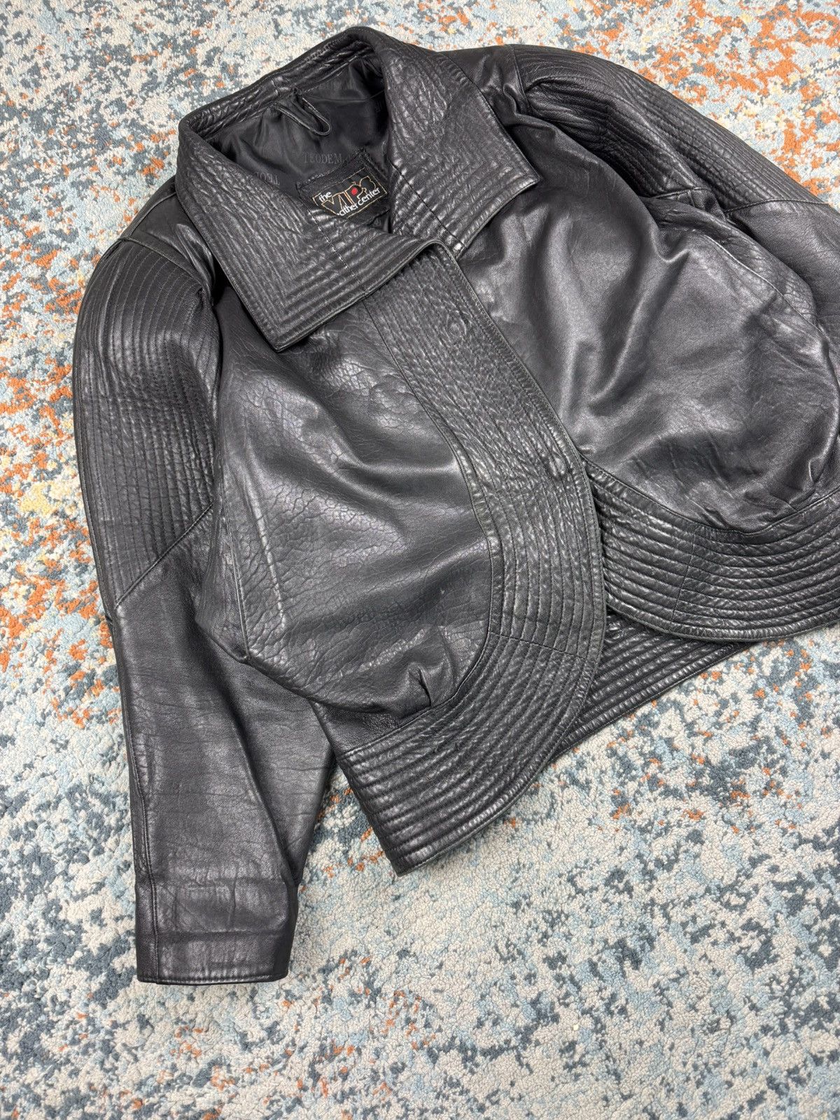 Japanese Brand × Vintage Vintage 90s crazy real leather avant garde design jacket Size M / US 6-8 / IT 42-44 - 5 Thumbnail