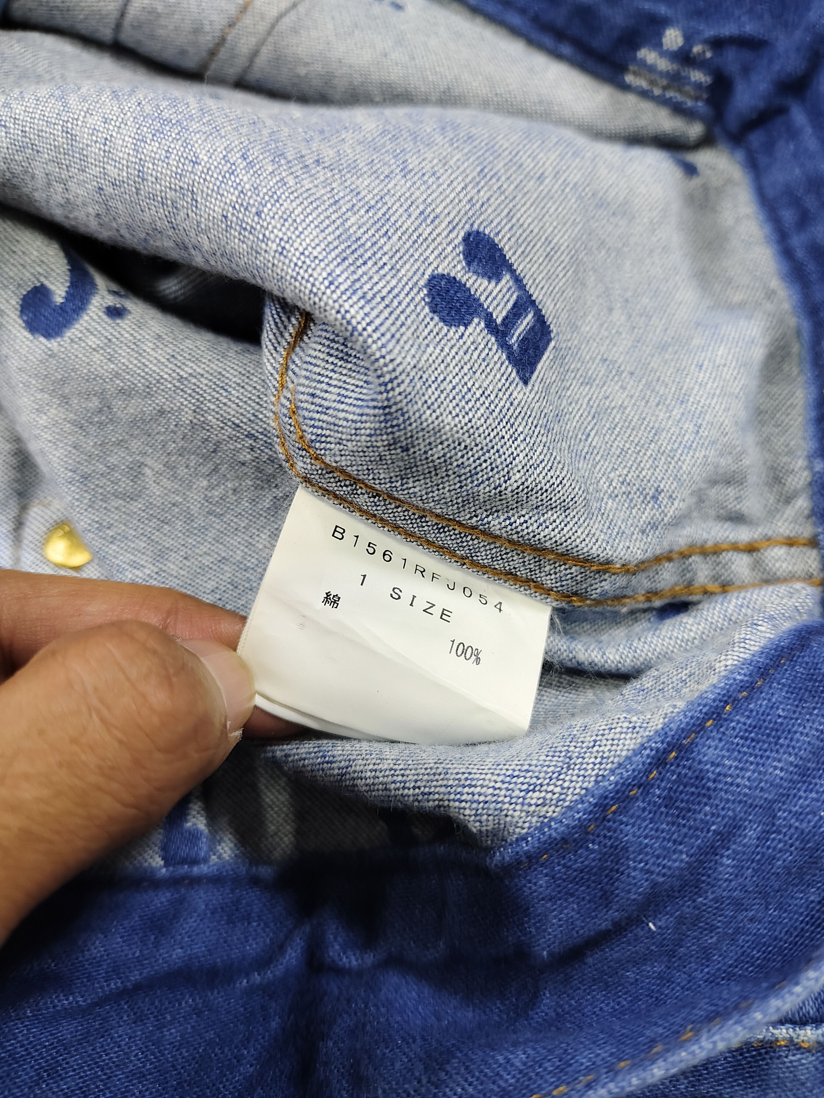 Frapbois Frapbois🇯🇵AOP Musical Notes Sailor Collar Denim Jacket Size M / US 6-8 / IT 42-44 - 8 Thumbnail