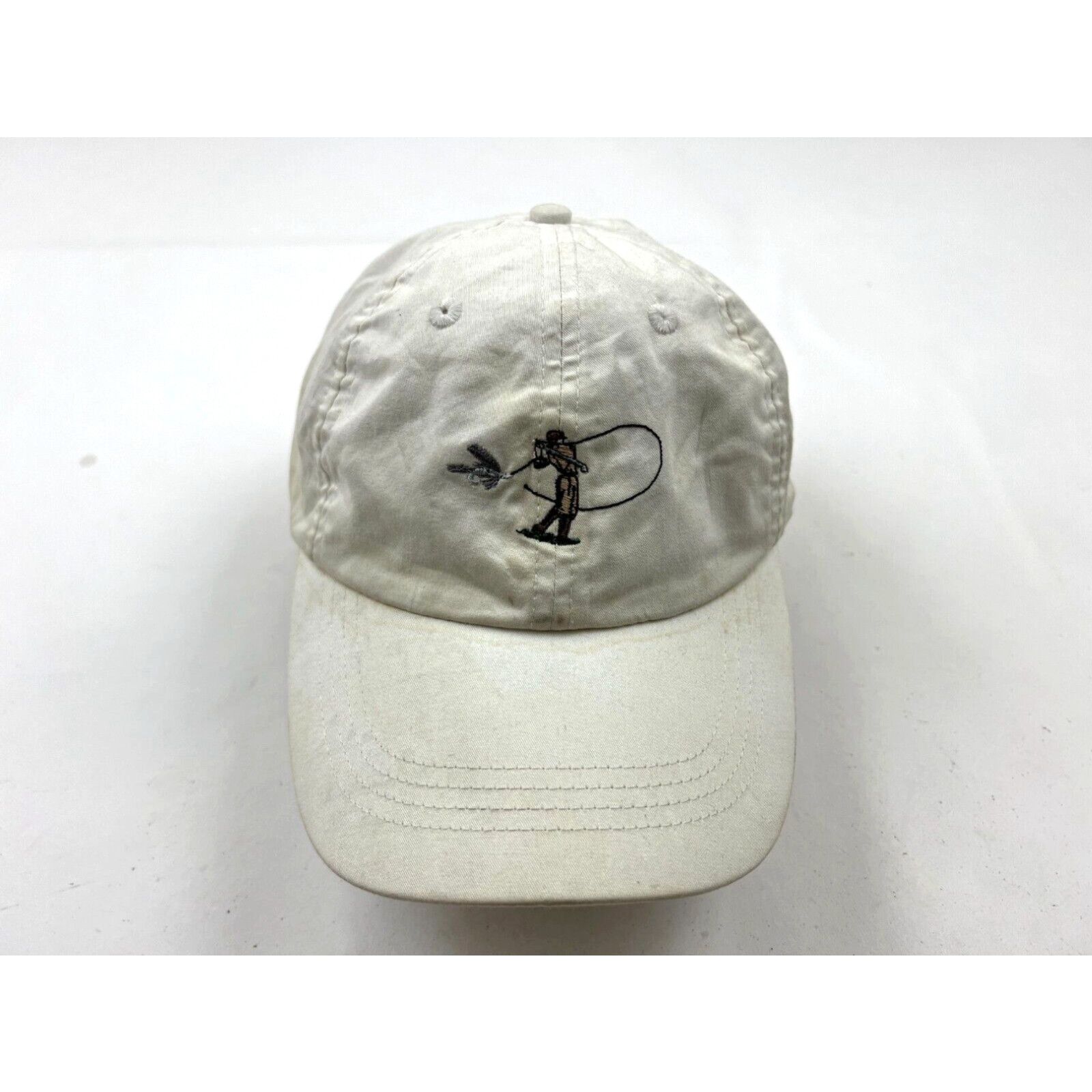 Imperial Roaring Fork Club Hat Cap Strapback White Fly Fishing Golfer  Embroidered Mens