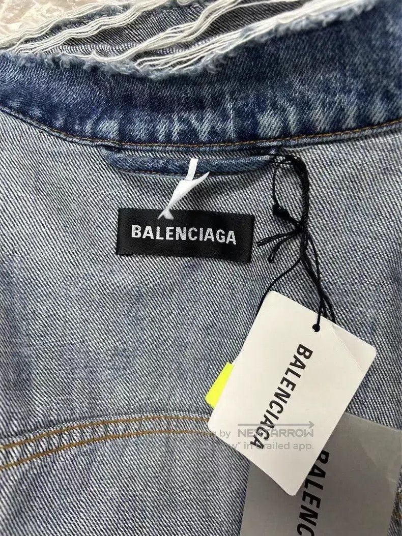 Balenciaga Balenciaga Blue Back Printed Logo Denim Jacket Size US L / EU 52-54 / 3 - 2 Thumbnail