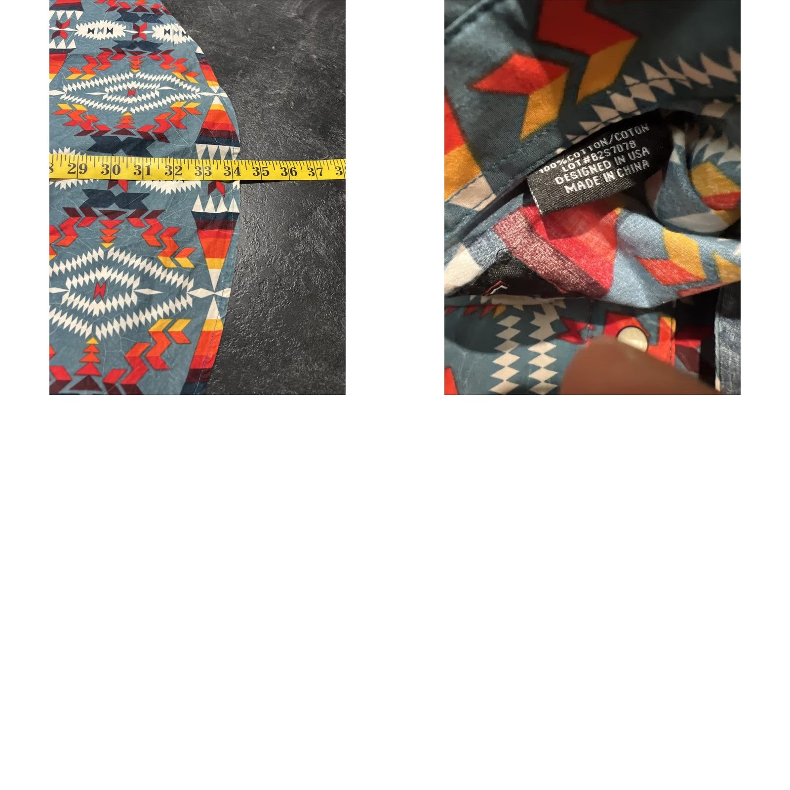 Vintage Rock & Roll Denim Shirt Mens XL Red Western Geometric Snap Button-Up Stretch Pockets Cotton Spandex Regular Size US XL / EU 56 / 4 - 9 Thumbnail