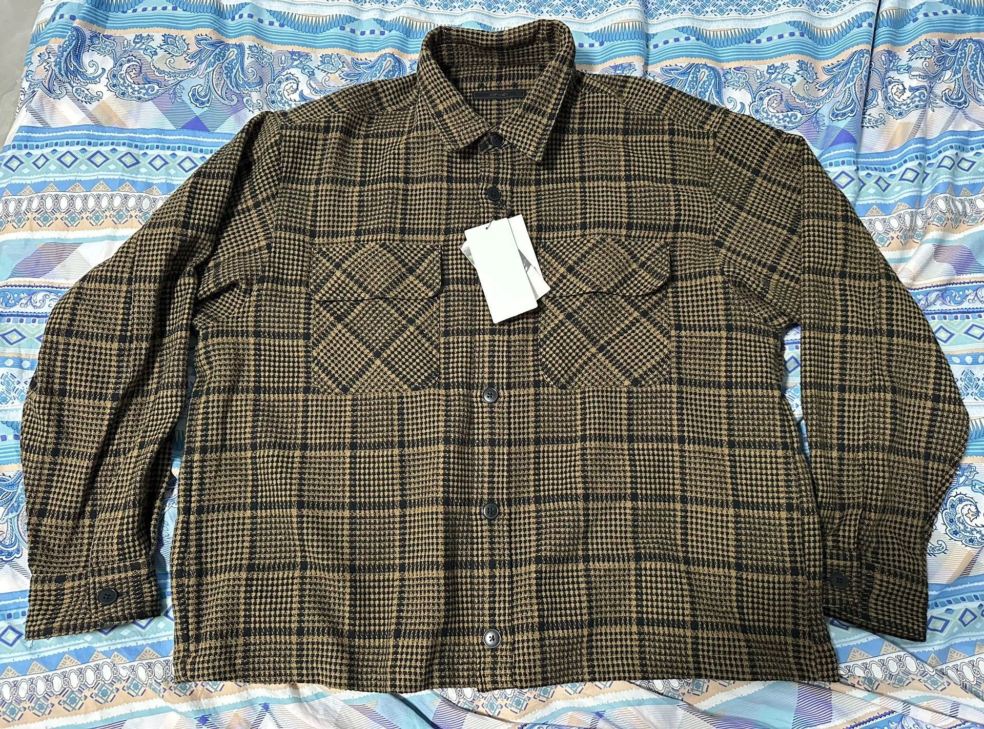 Sophnet. SOPHNET. Tweed Cotton Check CPO Shirt XL New with Tags Size US XL / EU 56 / 4 - 1 Thumbnail