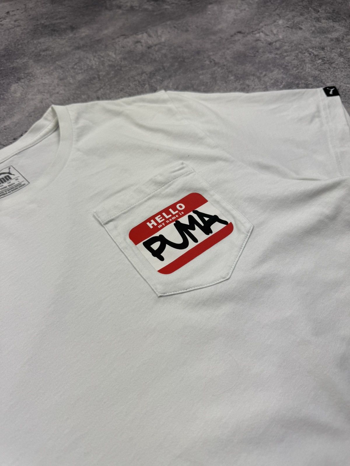 Puma Vetements Style Puma White Pocket Logo T- Shirt Mens Tee Size US L / EU 52-54 / 3 - 6 Thumbnail
