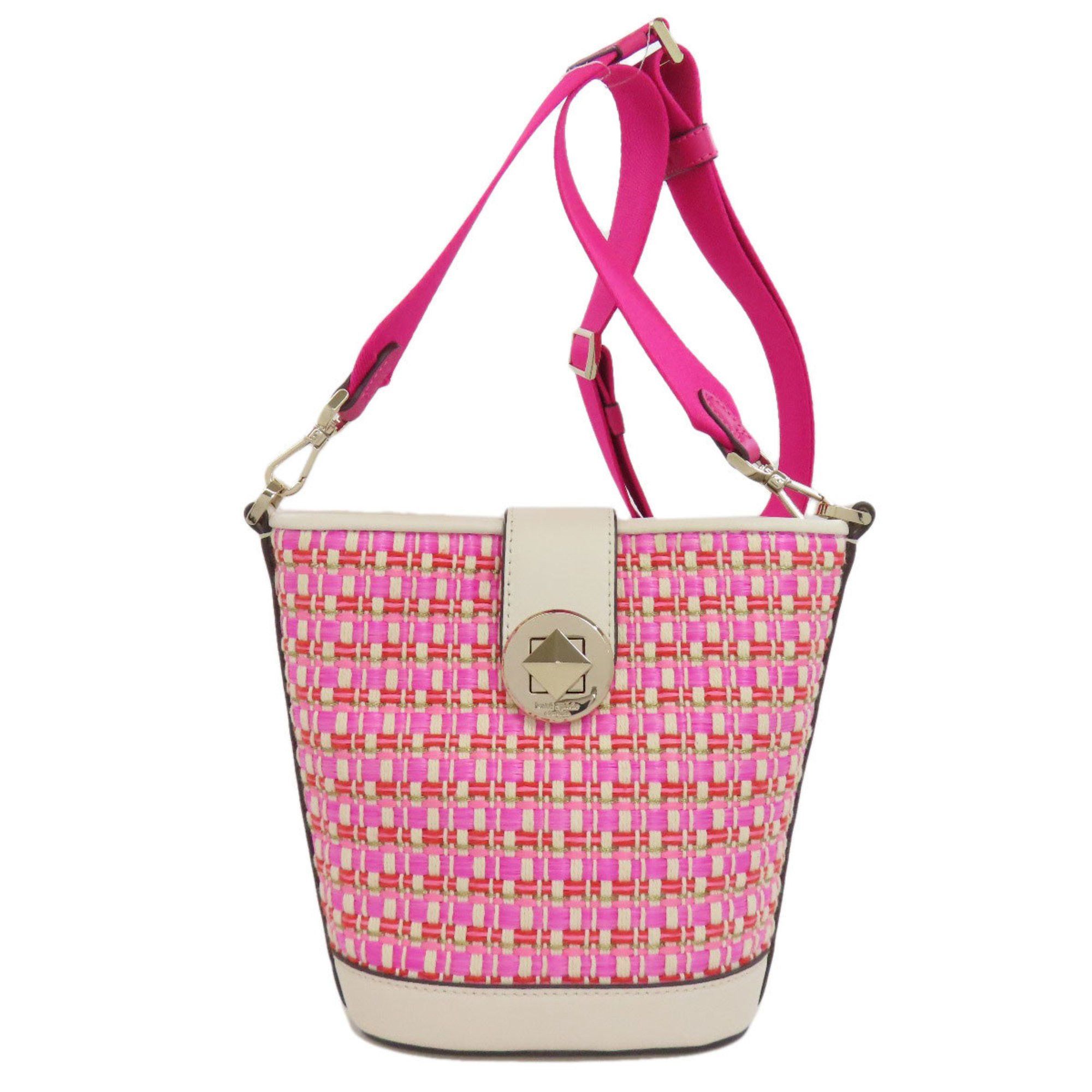 Kate Spade Audrey Mini Bucket Shoulder Bag Cotton Leather Women's in Pink