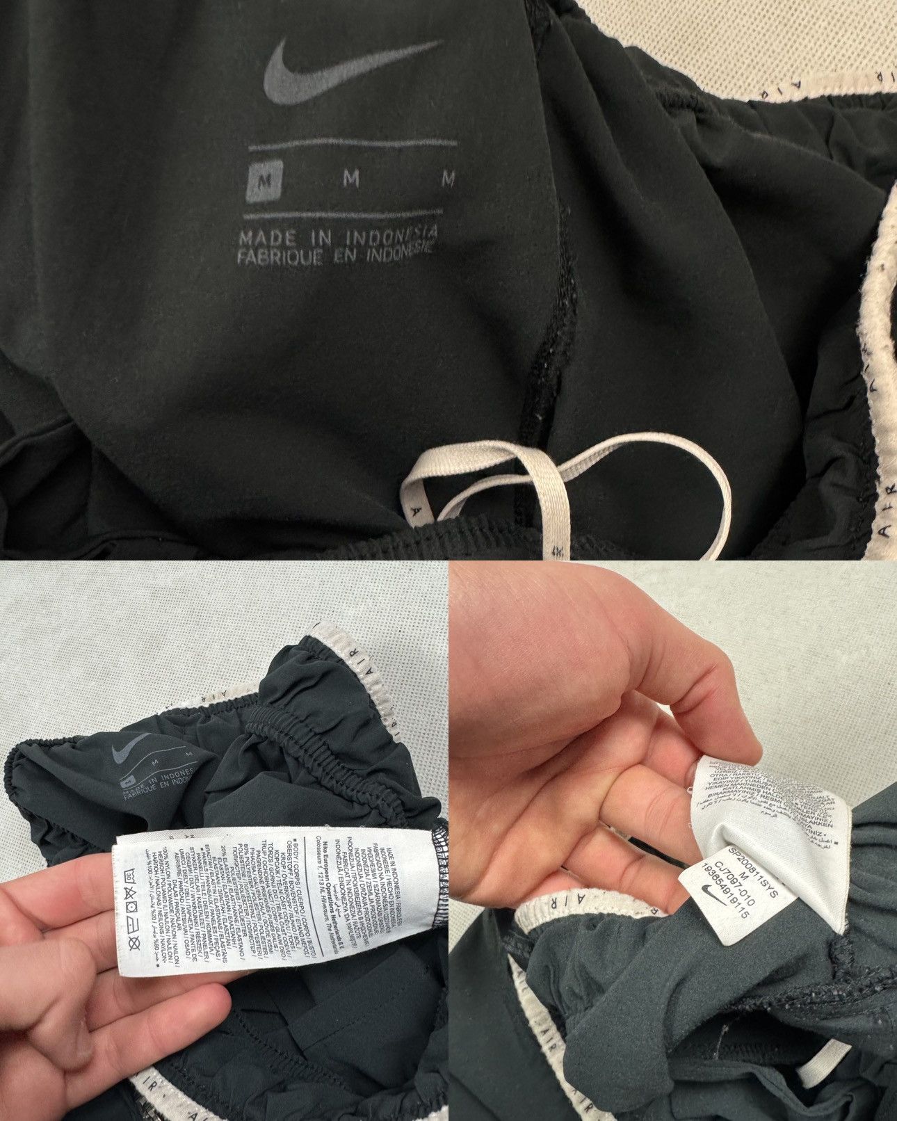 Nike × Vintage Nike Air Black Spellout Tapered Leg Joggers Pant M Size US 30 / EU 46 - 2 Thumbnail