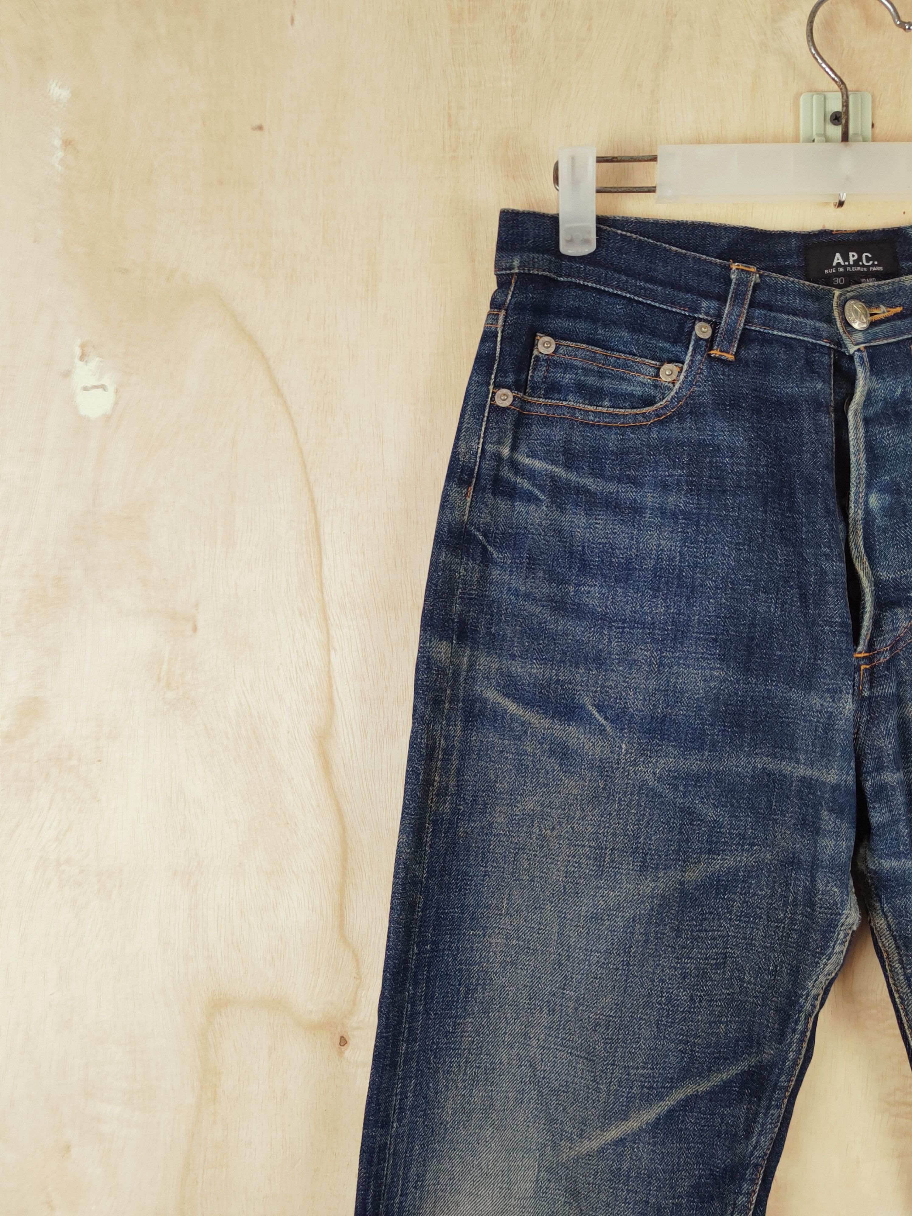 A.P.C. DL A.P.C Dark Blue Distressed Ripped Jeans #S2676 Size US 30 / EU 46 - 3 Thumbnail