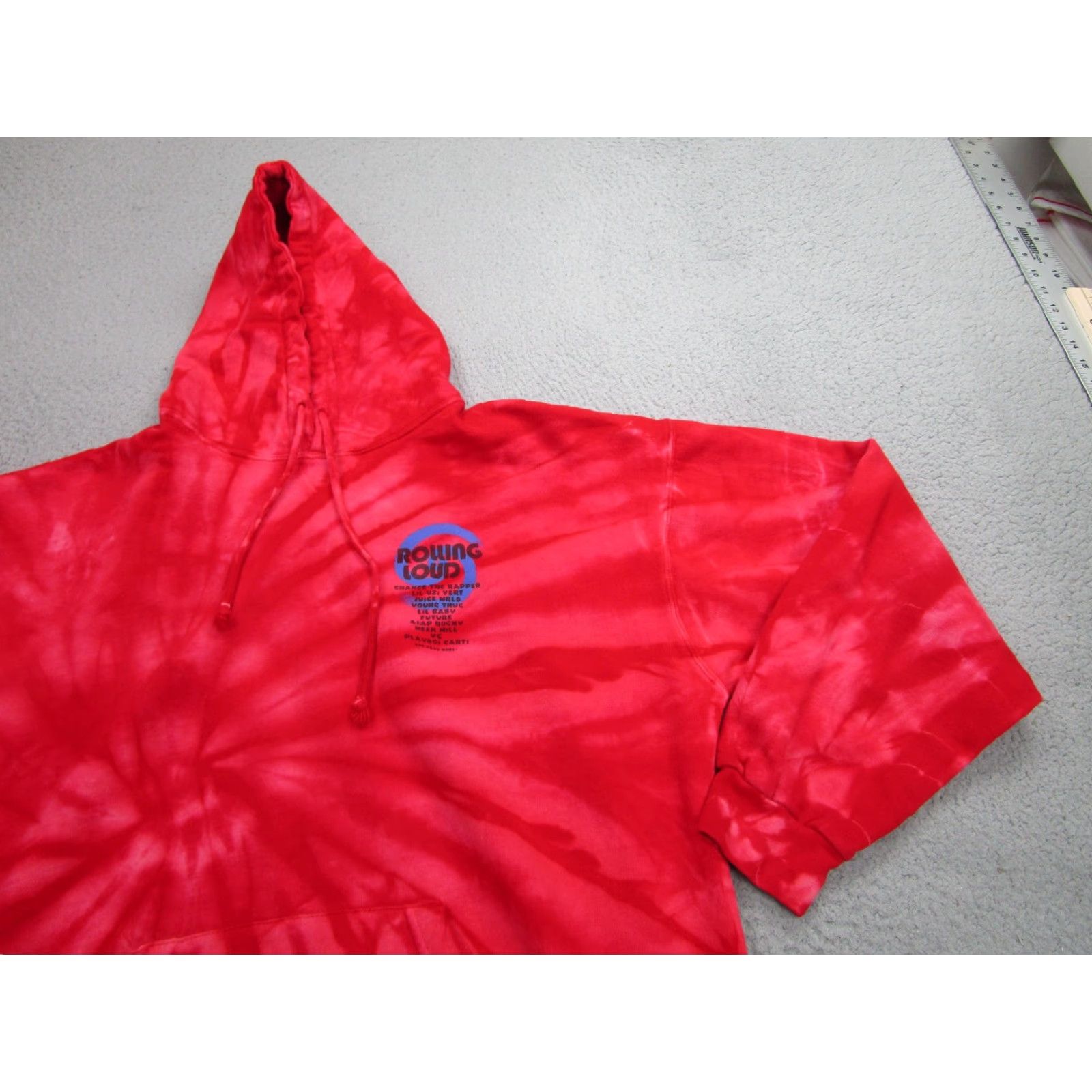 Vintage Rolling Loud Sweatshirt Mens Large Red Tie Dye Hoodie LA December Festival Size US XXL / EU 58 / 5 - 3 Thumbnail