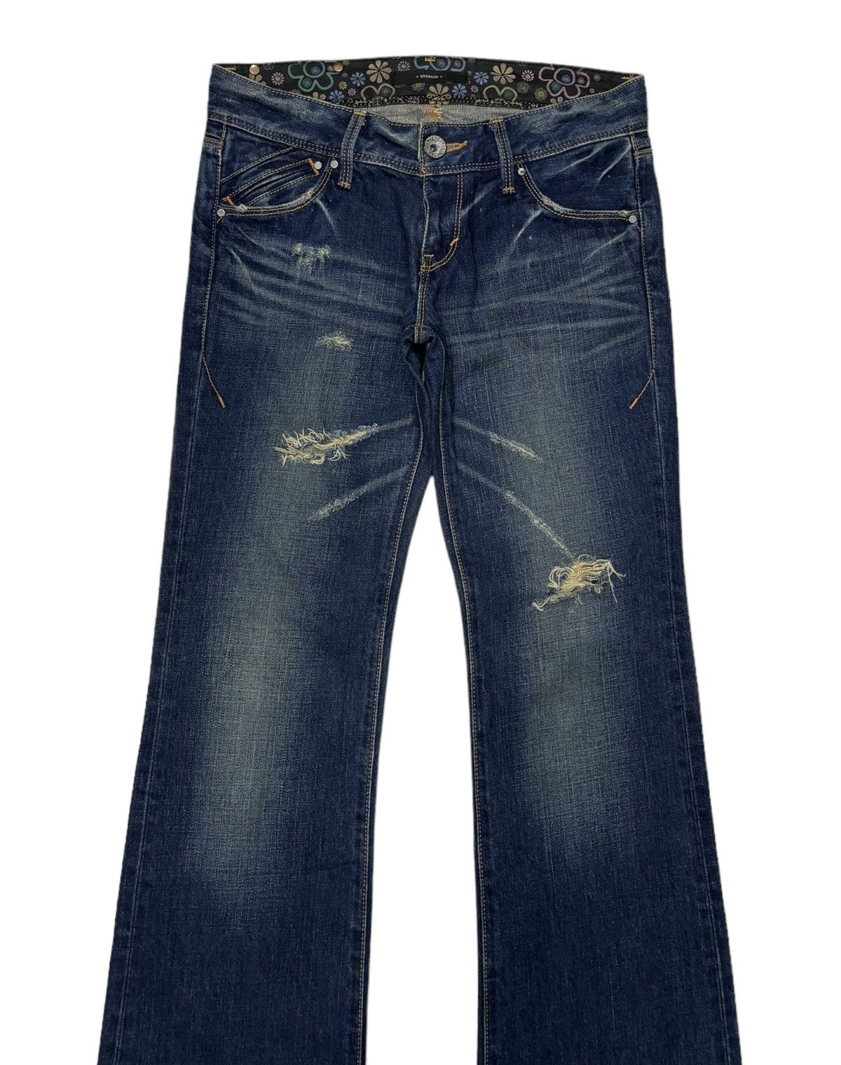Isamu Katayama Backlash 💥Flare💥Vintage 90s Style Stooge Sick Jeans Denim Japanese Size US 30 / EU 46 - 3 Thumbnail