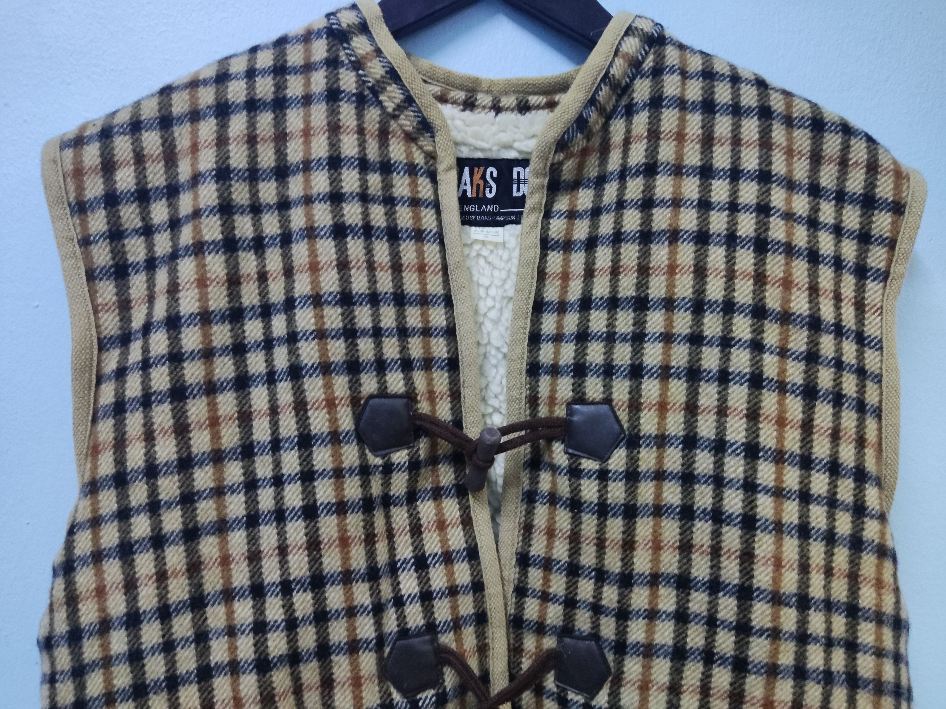 DAKS Vintage Daks Brown Check Sherpa Vest Size US M / EU 48-50 / 2 - 3 Thumbnail