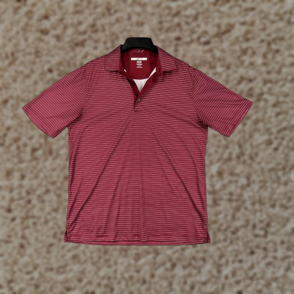 Vintage VINTAGE Greg Norman Polo Shirt Mens M Red Stripe Short Sleeve Golf Polyester Size US M / EU 48-50 / 2 - 1 Thumbnail