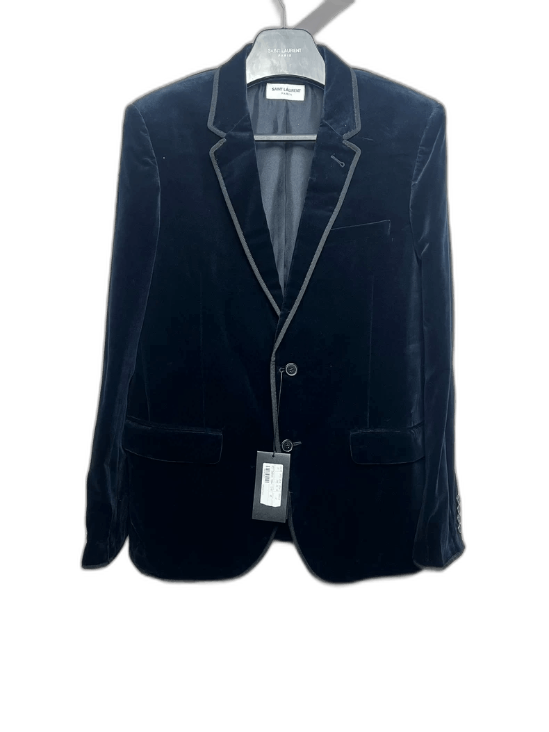 Saint Laurent Paris Saint Laurent Blue Velvet Blazer Size 48-2506 Size US M / EU 48-50 / 2 - 1 Thumbnail