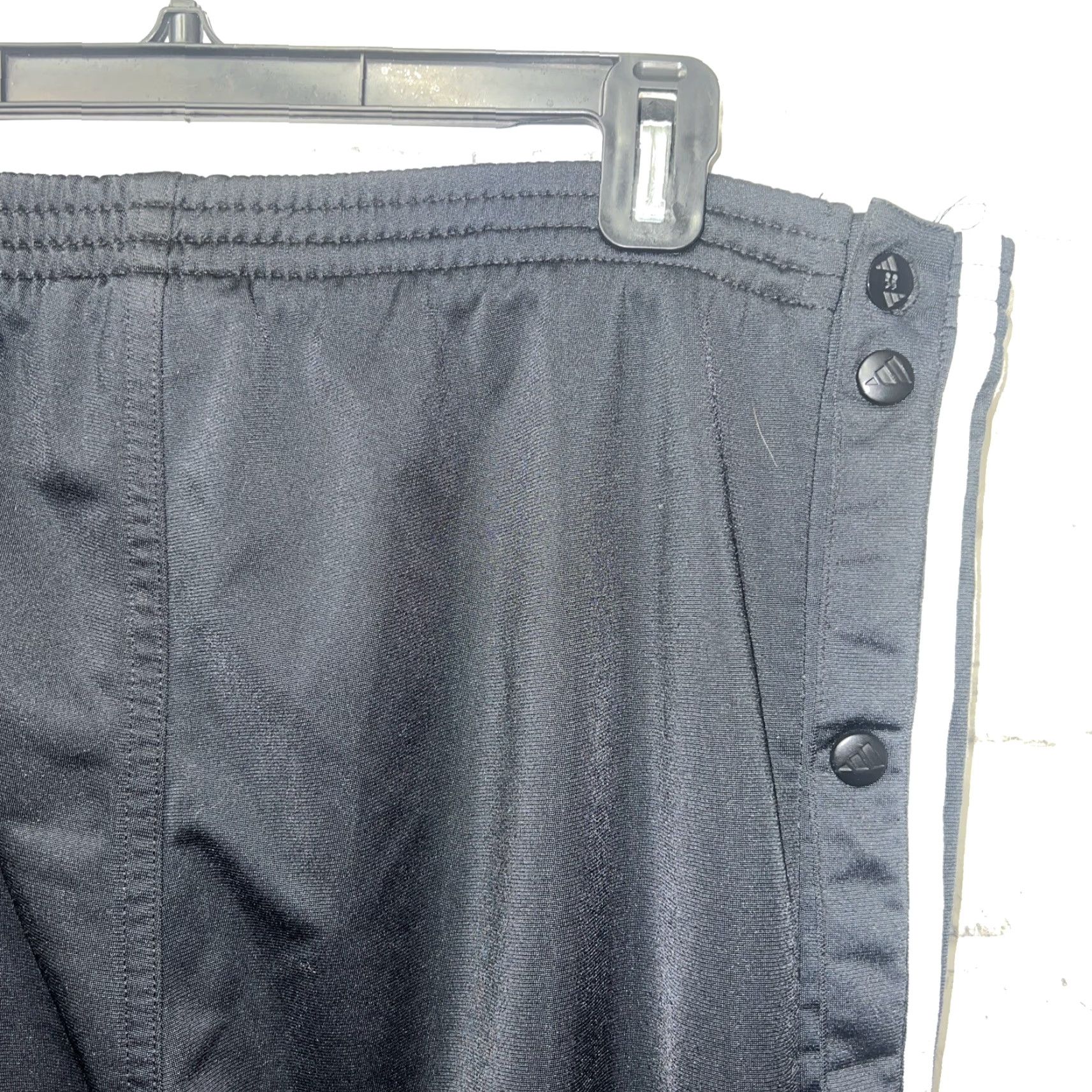 Adidas ADIDAS Basketball Warm-Up Pants Mens Size M Black Side Snap Size US 31 - 3 Thumbnail