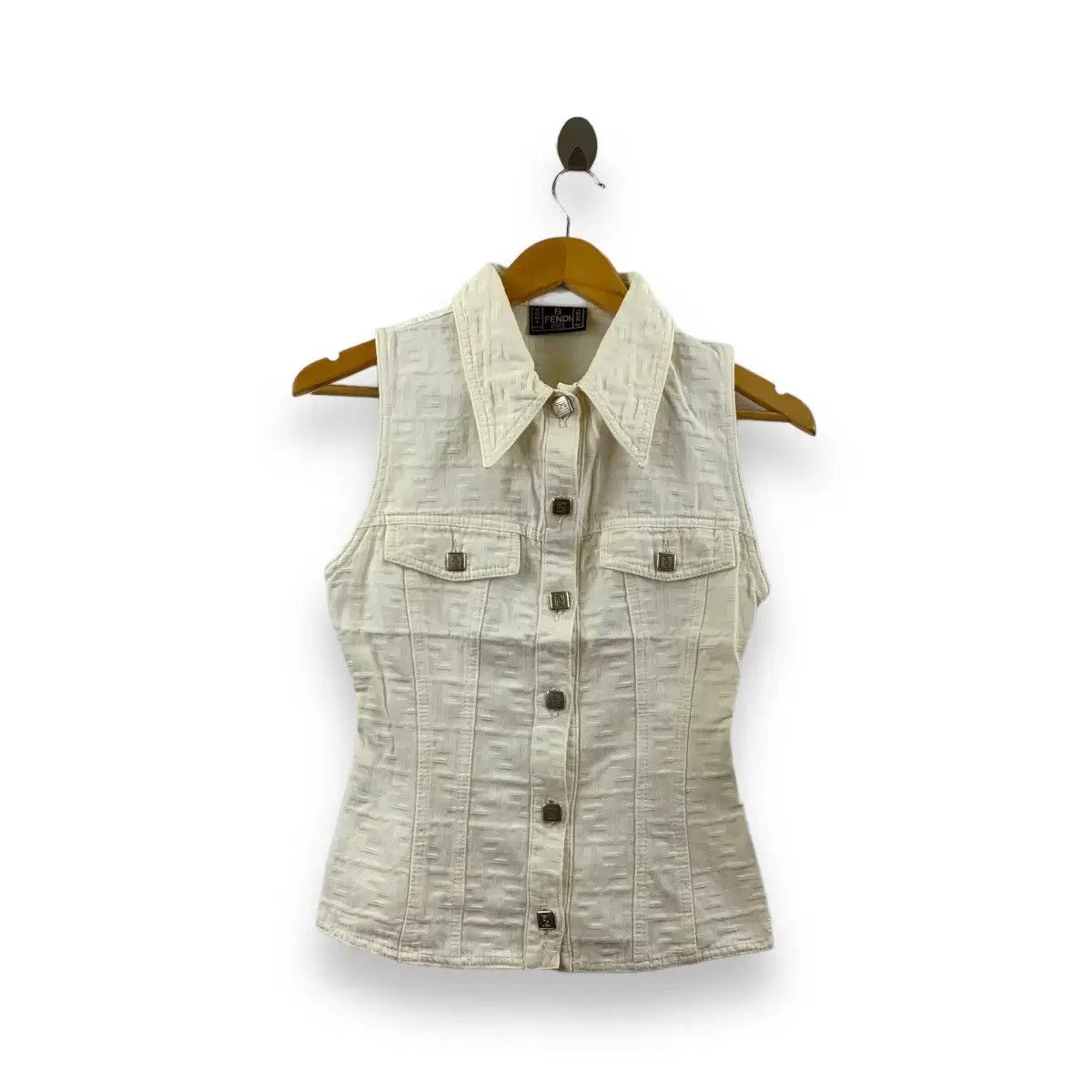 Fendi Vintage FENDI JEANS ZUCCA Monogram Made In Italy Vest Size XS / US 0-2 / IT 36-38 - 1 Thumbnail