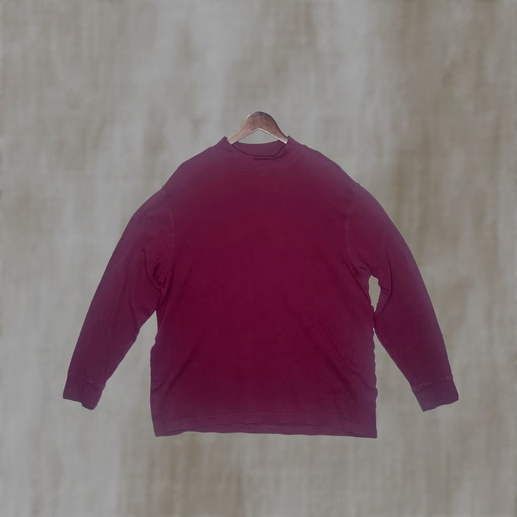 Vintage Saddlebred Shirt Mens XL Red Burgundy Mock Neck Long Sleeve Cotton Size US XL / EU 56 / 4 - 1 Thumbnail
