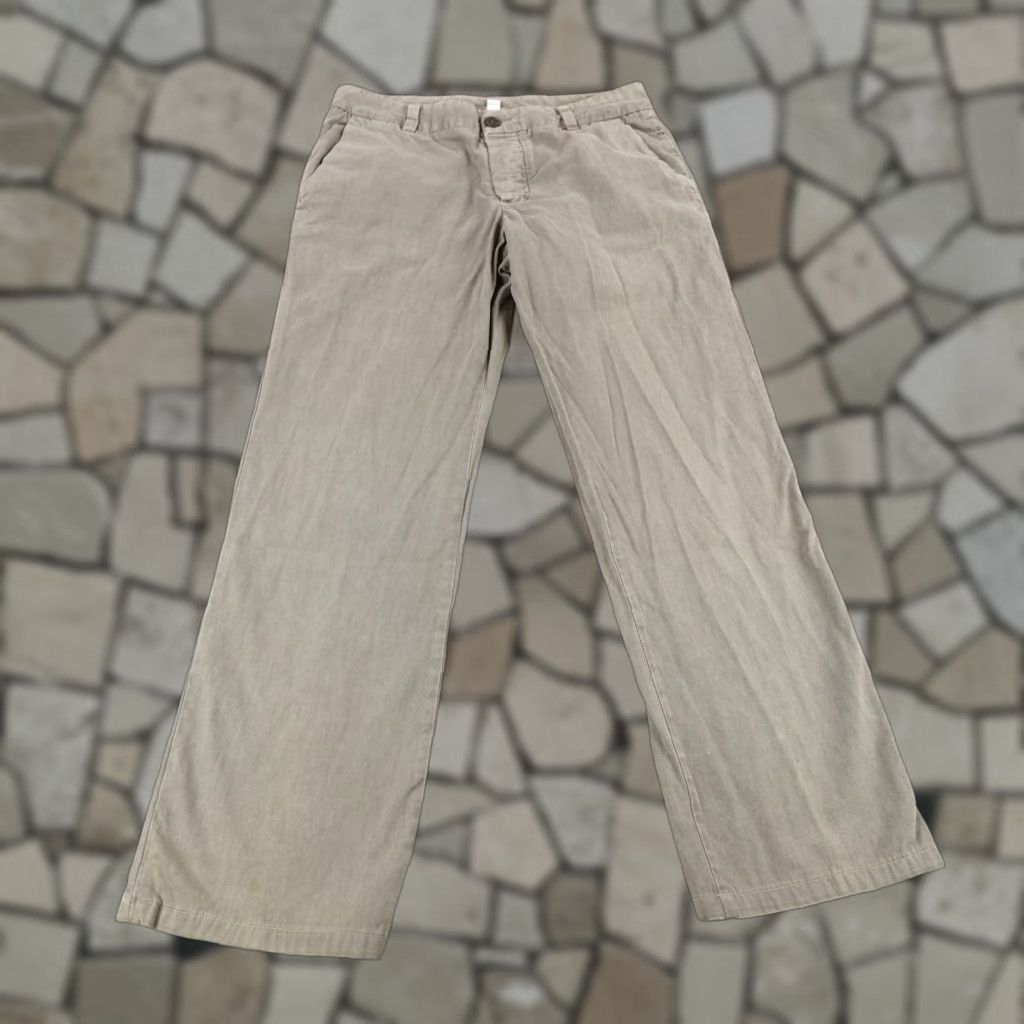 James Perse VINTAGE James Perse Pants Mens 28 Taupe Cashmere Twill Button Fly Baggy Straight Casual Chino 2000s Mens Size US 30 / EU 46 - 1 Thumbnail