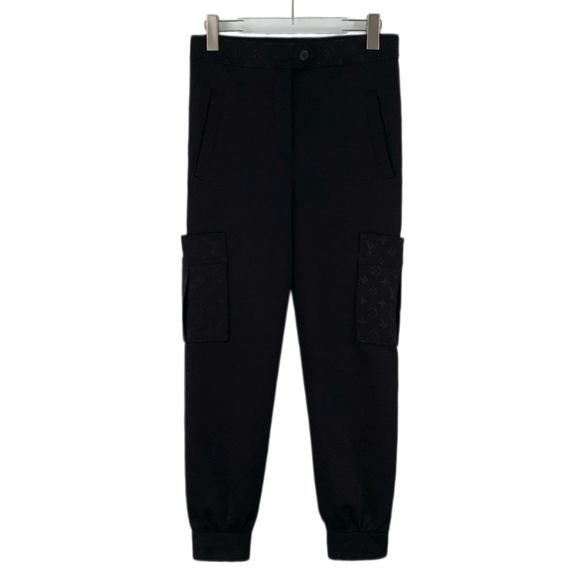 Louis Vuitton Louis Vuitton Black Pocket Logo Monogram Casual Pants K26WX Size 26" / US 2 / IT 38 - 1 Thumbnail