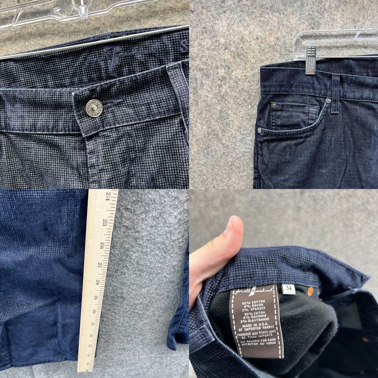 7 For All Mankind VINTAGE 7 For All Mankind Jeans Men 34 Blue Denim Slim Straight 5-Pocket Design Cotton Mercer Indigo Mid Rise Shirt? Size US 34 / EU 50 - 8 Thumbnail