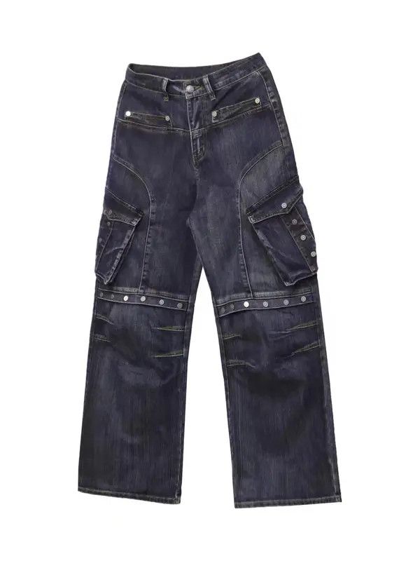 VIBE Retro Heavy Industry Big Pocket Workwear Wide Leg Jeans Size US 30 / EU 46 - 1 Thumbnail