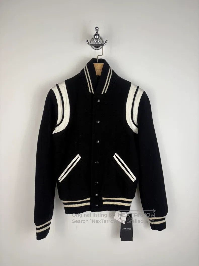Saint Laurent Paris Saint Laurent Paris Black and White Patchwork Baseball Jac Size US XS / EU 42 / 0 - 1 Thumbnail
