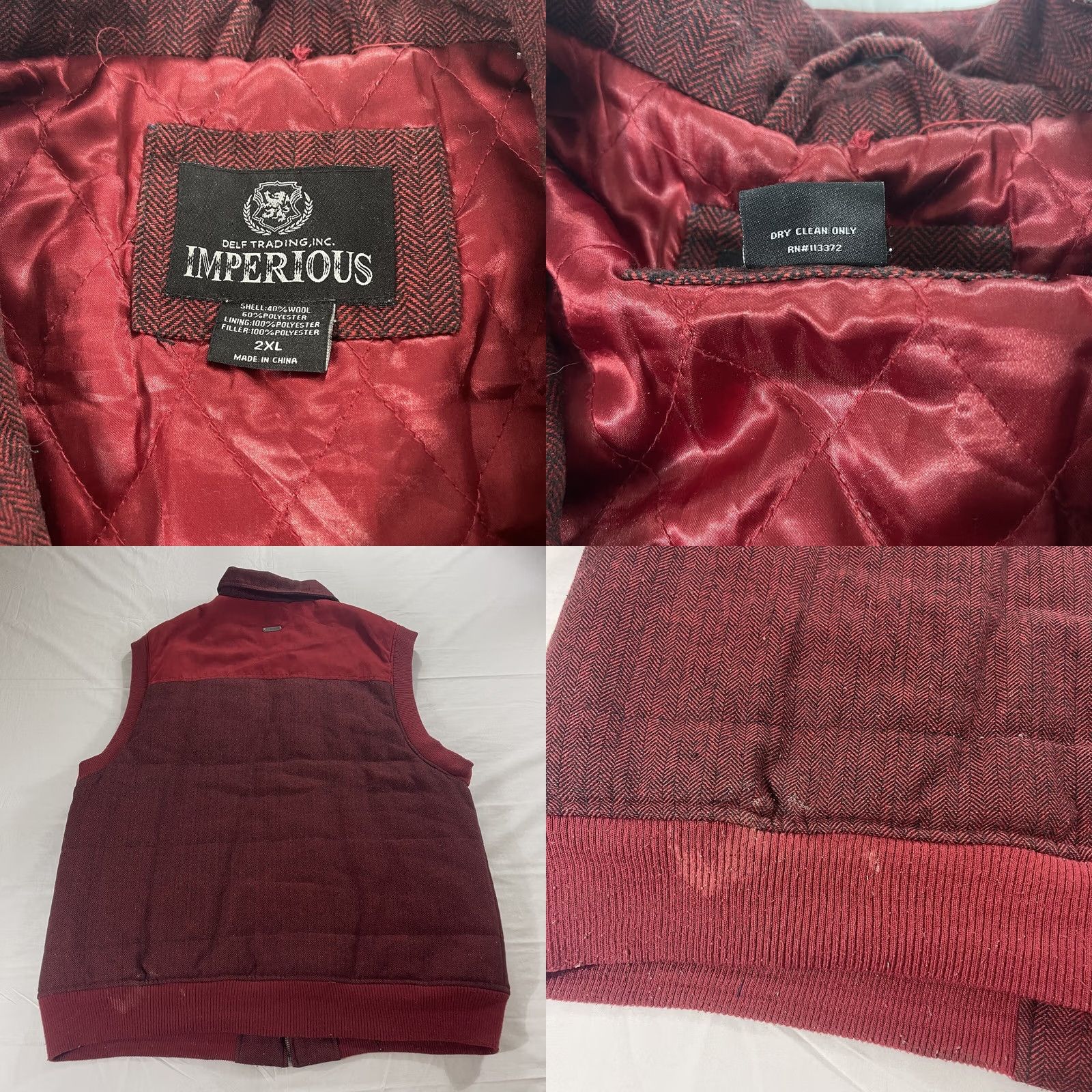 Vintage VINTAGE Imperious 2XL Vest Full Zip Quilted Lining Red Maroon Shirt Mens Size US XXL / EU 58 / 5 - 9 Thumbnail