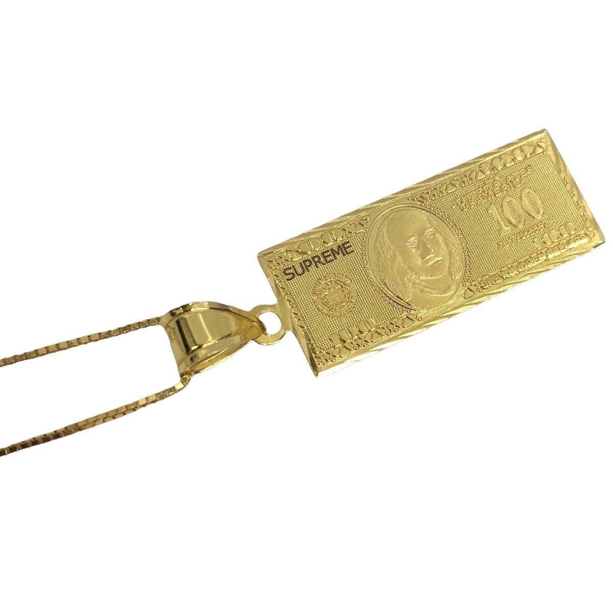 Supreme 100 Dollar Bill Gold Pendant | Grailed