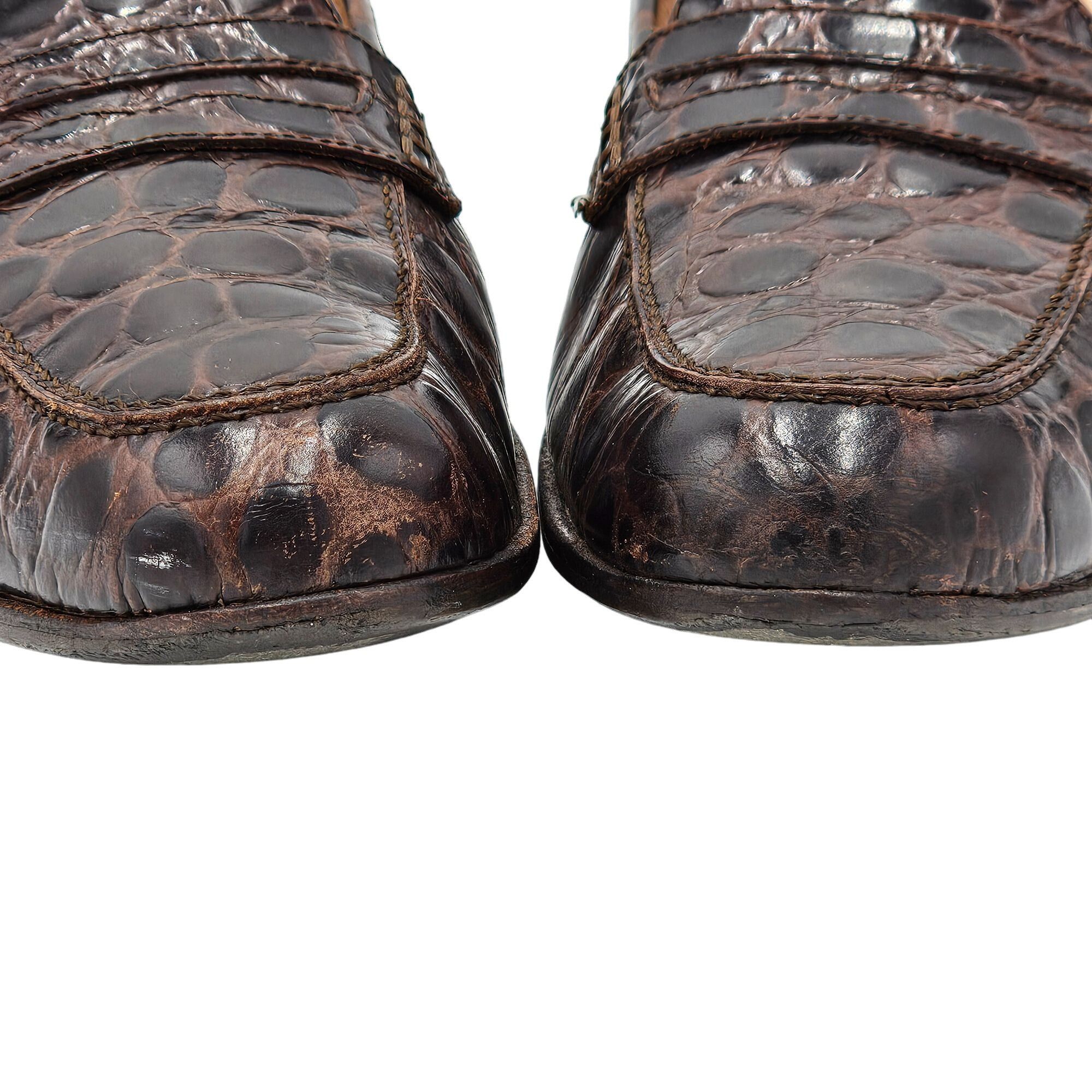 Salvatore Ferragamo Vintage Salvatore Ferragamo Italy Crocodile Alligator Emb. Size US 8.5 / IT 38.5 - 11 Thumbnail