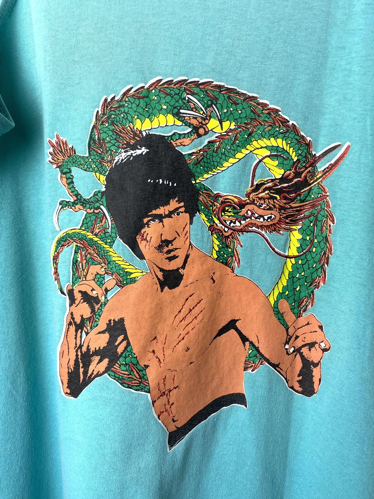 Vintage Vintage 1990’s Bruce Lee Single Stitch Moto Racing T Shirt Size US M / EU 48-50 / 2 - 7 Thumbnail