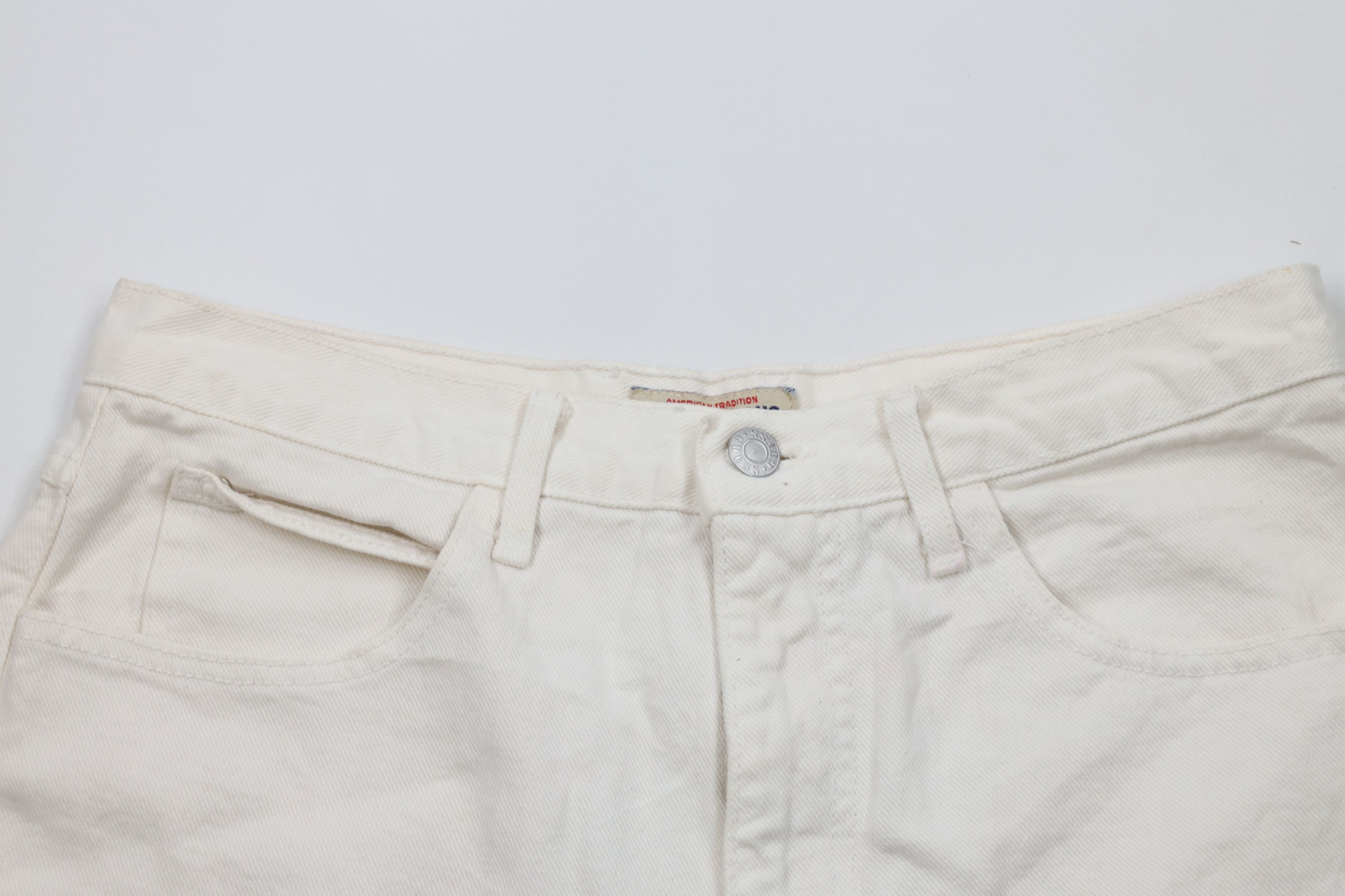 Guess × Vintage Vintage 90s Guess Spell Out Cut Off Denim Jean Shorts USA Size 32" / US 10 / IT 46 - 2 Thumbnail
