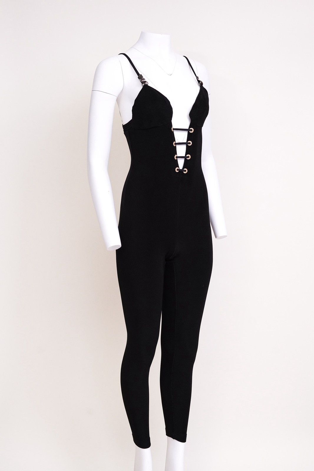 Versace Gianni Versace S/S 1992 Black Plunging Jumpsuit Size S / US 4 / IT 40 - 3 Thumbnail