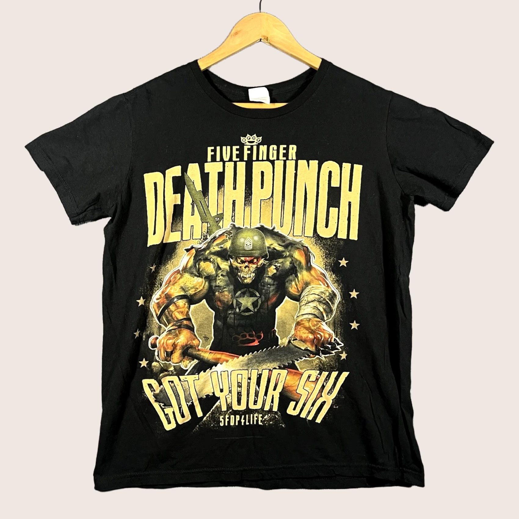 Vintage Five Finger Death Punch Shirt T-Shirt Got Your Six Tour 2018 Large Black Vtg Unisex Adults Mens Womens Short Sleeve Graphic Print Size US L / EU 52-54 / 3 - 1 Thumbnail