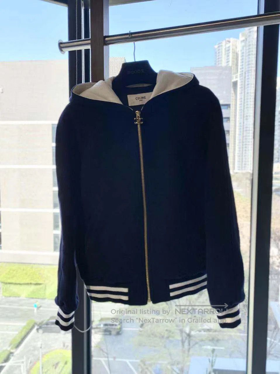 Celine Celine Letter-embroidered logo hooded jacket| Size XS / US 0-2 / IT 36-38 - 2 Thumbnail