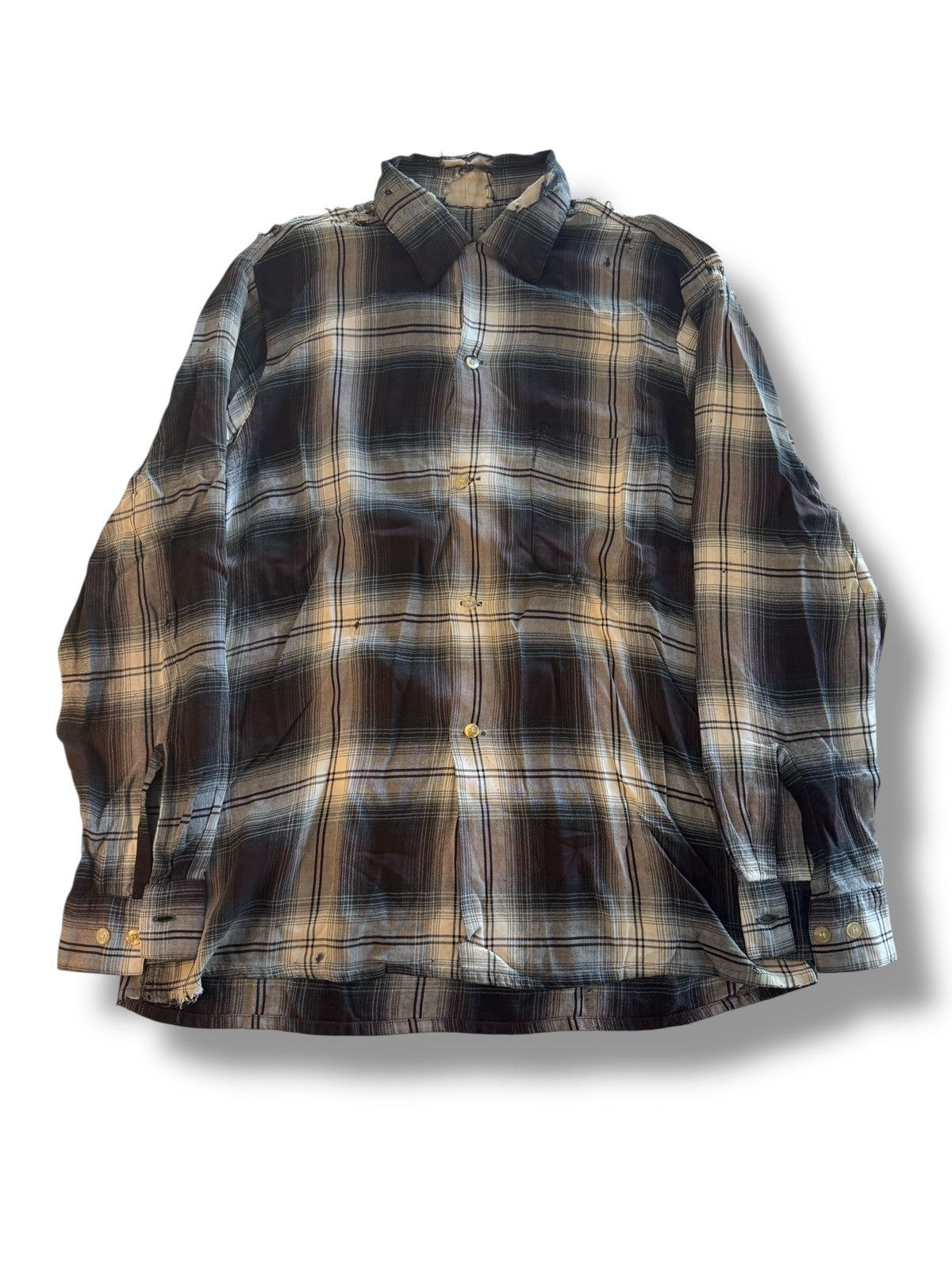Other *RARE* VINTAGE 70s 80s RAYON COTTON FLANNEL SHIRT THRASHED Size US L / EU 52-54 / 3 - 6 Thumbnail