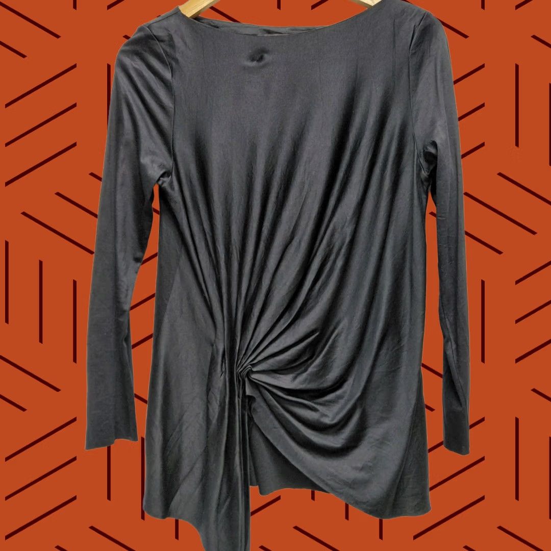 Cos COS Black Long Sleeve Top Solid Boat Neck Size S Size S / US 4 / IT 40 - 1 Thumbnail