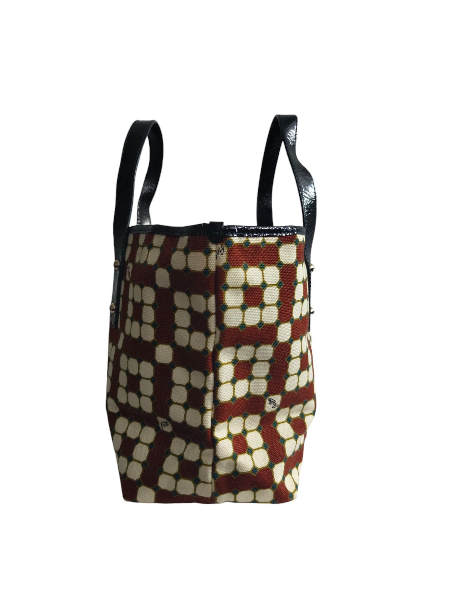 Bally Canvas Tote Bag With Overall Burgundy And Beige Pattern Size ONE SIZE - 4 Thumbnail