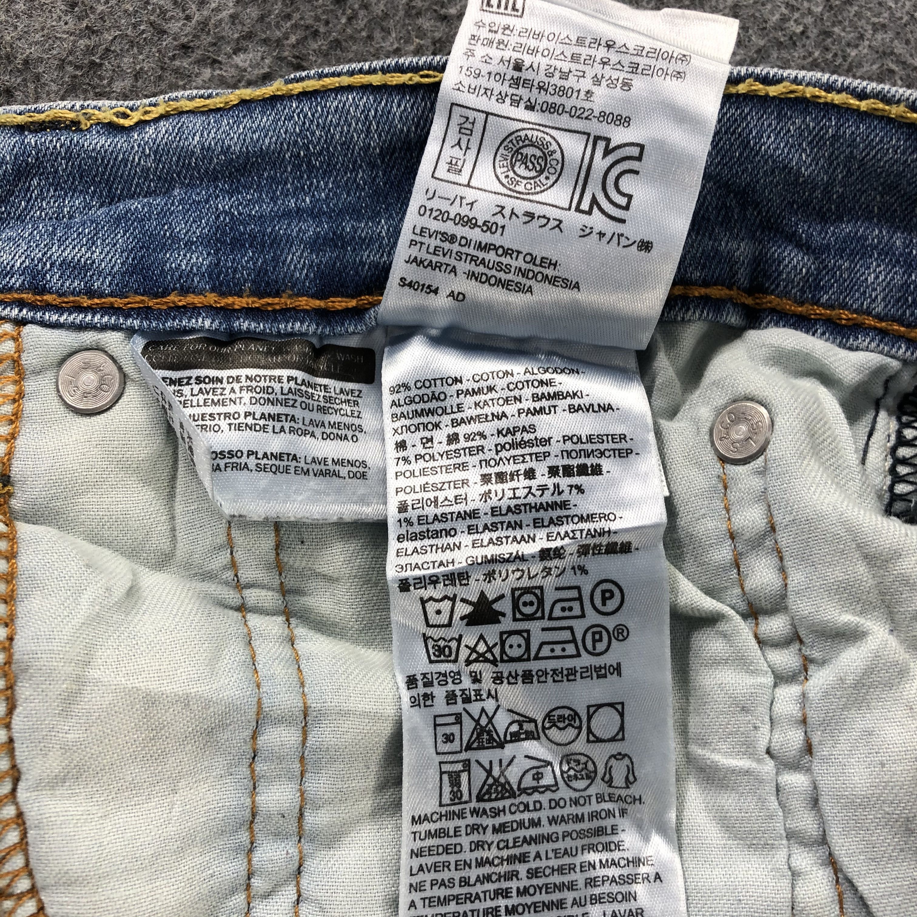 Levi's Vintage Blue Wash Levis 511 Jeans-J2579 Size US 32 / EU 48 - 13 Thumbnail
