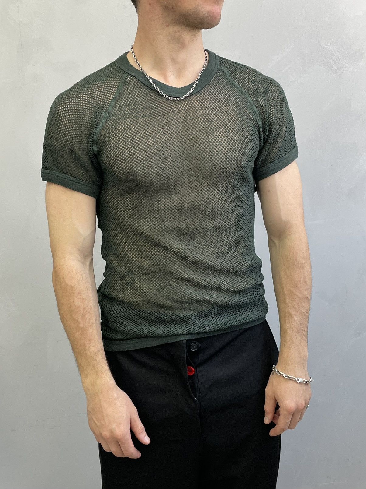 Japanese Brand Vintage slim mesh top diesel style t shirts y2k Size US M / EU 48-50 / 2 - 1 Thumbnail