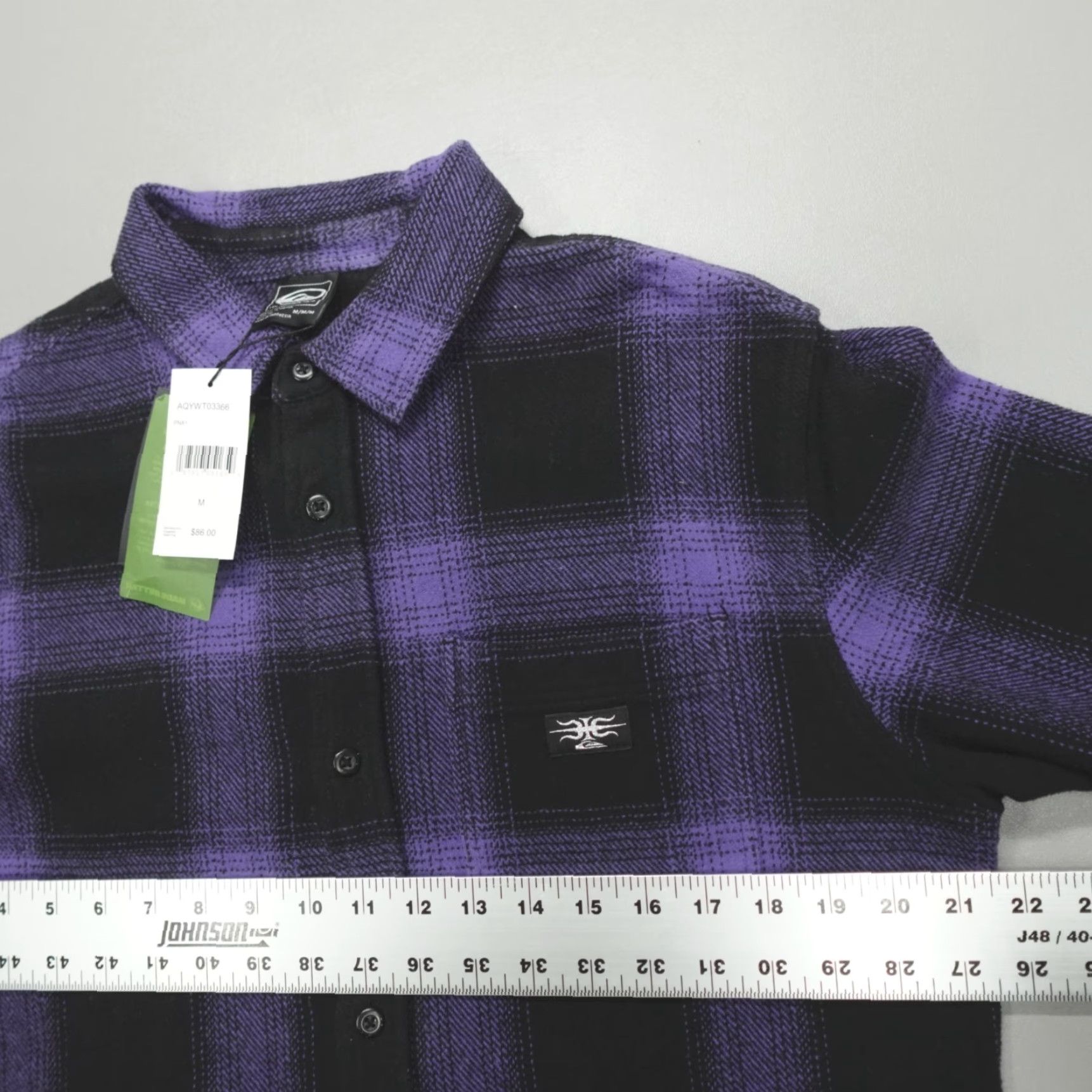 Quiksilver Quiksilver Button-Up Cotton Flannel Shirt Mens M Corsucan Blue Mercury Plaid Long Sleeve Collared Zipper? Size US M / EU 48-50 / 2 - 6 Thumbnail