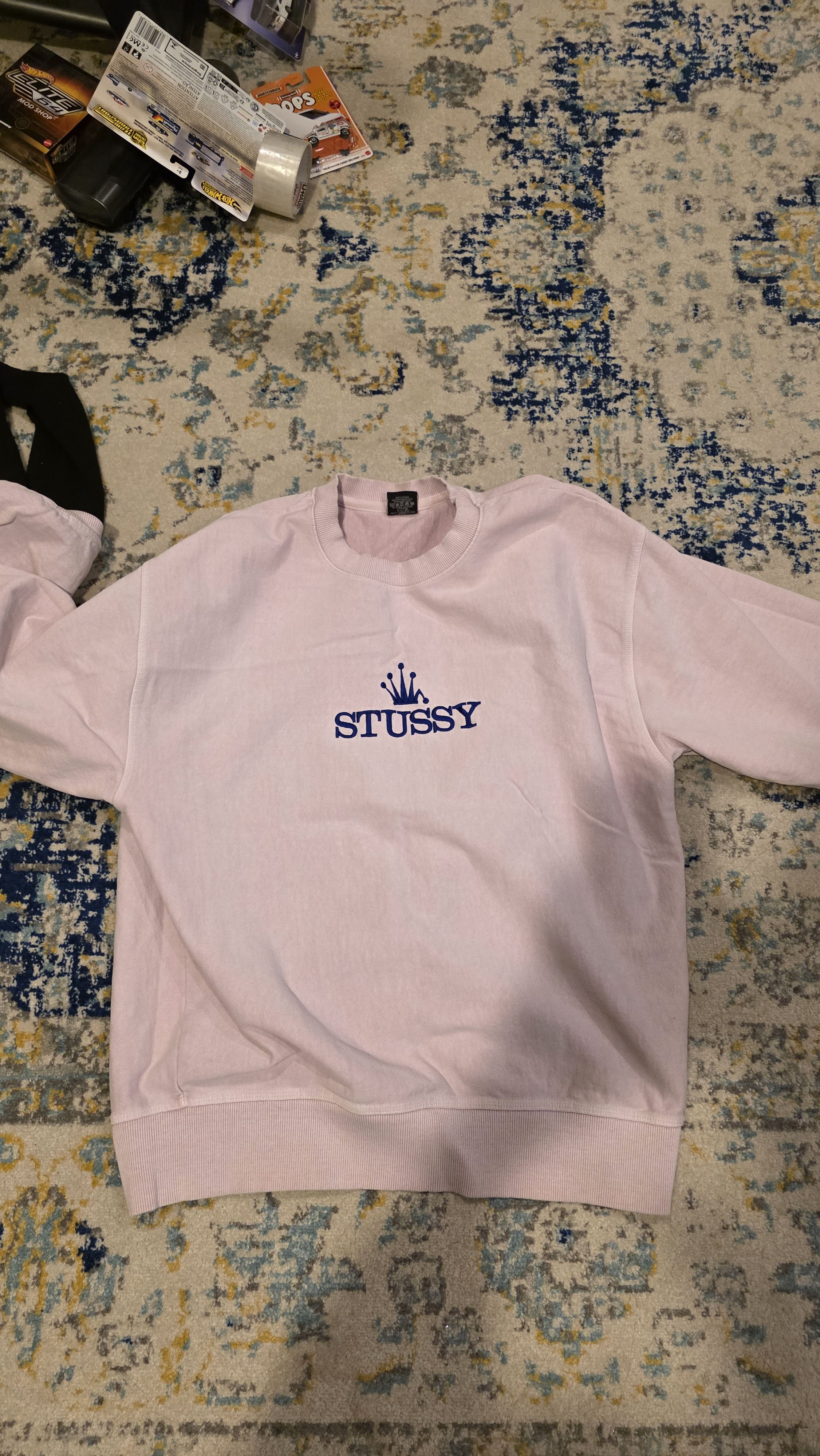 Stussy washed pink crown sweatshirts