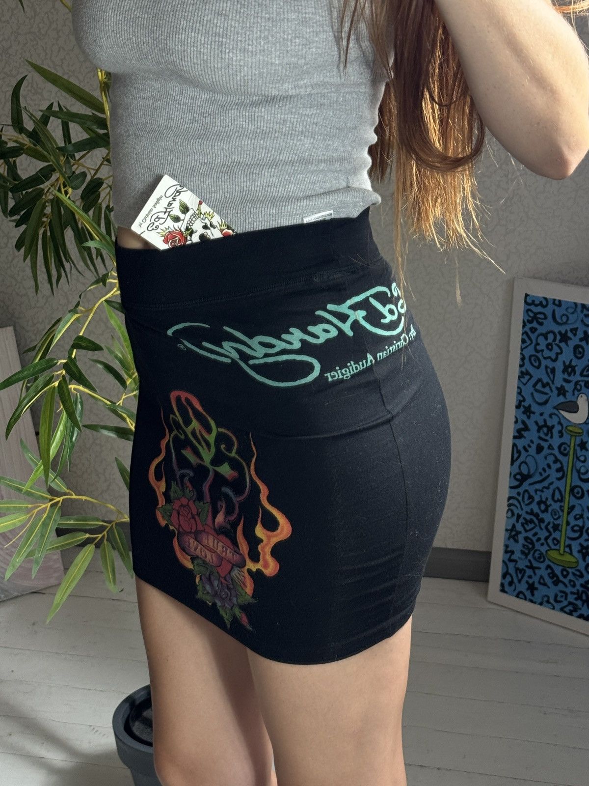 Ed Hardy VINTAGE ED HARDY 2000s MINI SKIRT Size 28" / US 6 / IT 42 - 1 Thumbnail