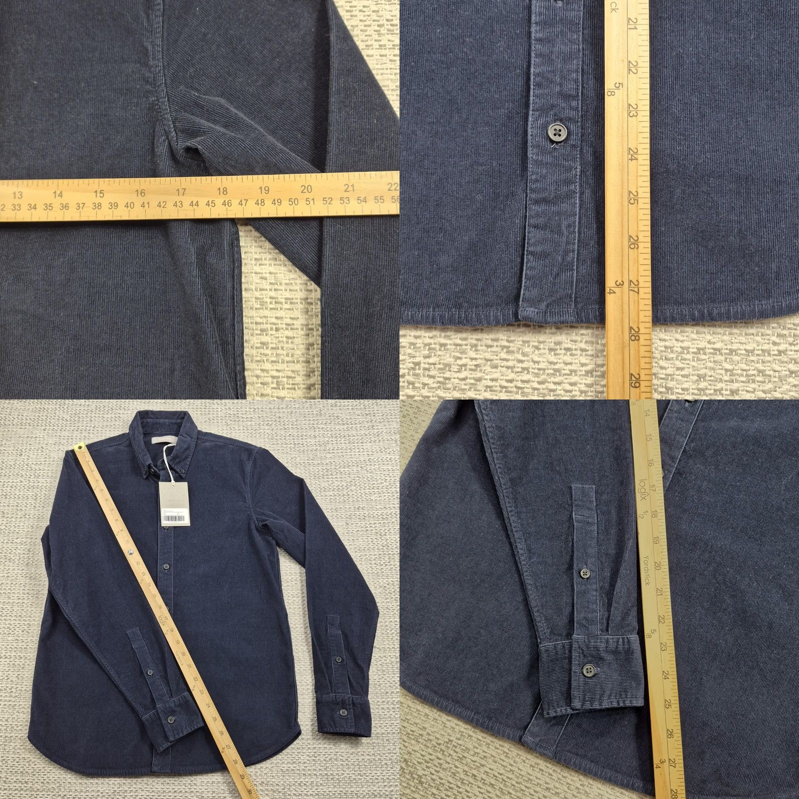 Everlane Everlane Button Up Shirt Mens XS Navy Corduroy Long Sleeve Slim Fit Casual Size US XS / EU 42 / 0 - 9 Thumbnail