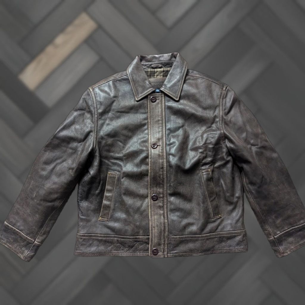 Vintage VINTAGE motorcycle jacket Mens L Brown Patina Cowhide Leather 44 zip 1990s Mad Max Sonoma Leather Jacket Size US L / EU 52-54 / 3 - 1 Thumbnail