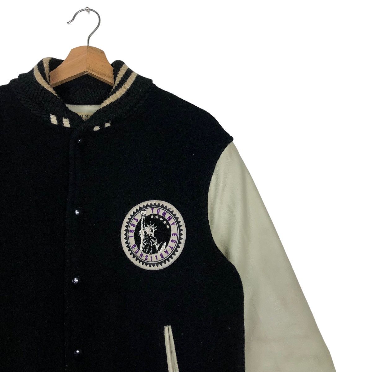 Japanese Brand 🔥90s Vintage Varsity Jacket Tommy Hilfiger Leather Handling Size US L / EU 52-54 / 3 - 5 Thumbnail