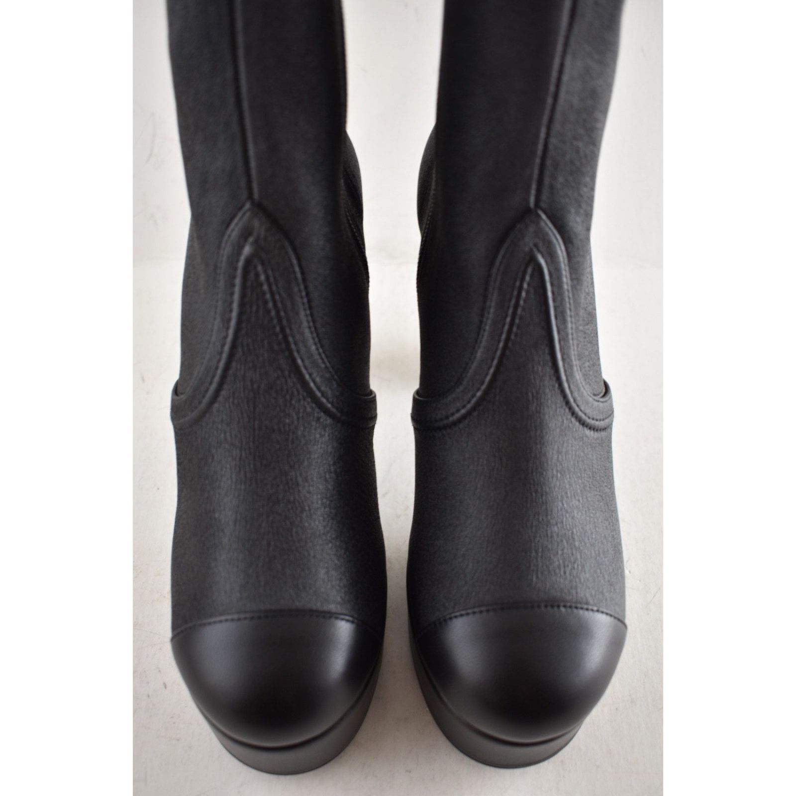 Chanel Chanel24K Stretch Lambskin CC Platform Knee High Boots 37.5C Size US 7.5 / IT 37.5 - 10 Thumbnail