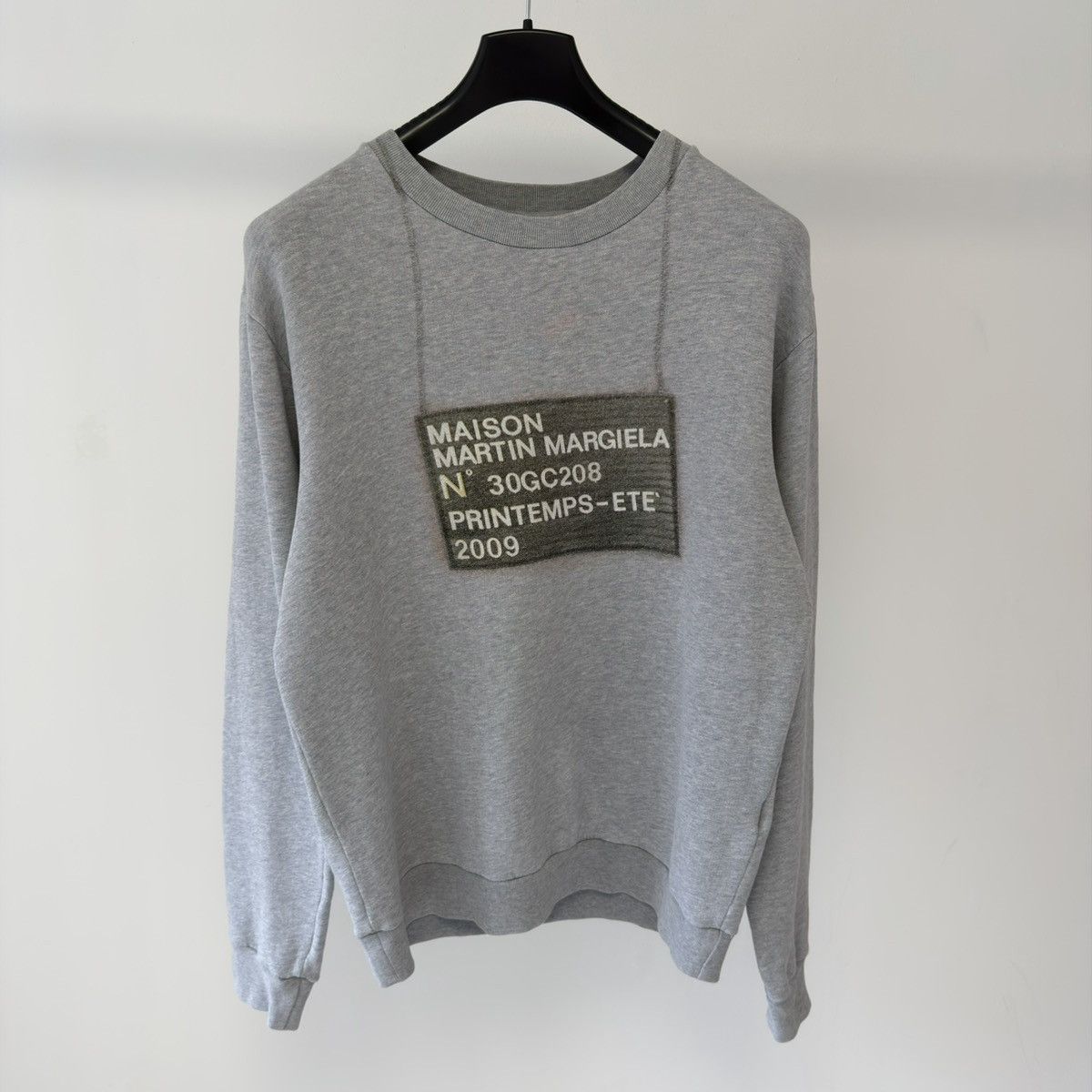 Maison Margiela S/S 09 Grey Cotton ‘Plaque Logo’ Sweatshirt Size US M / EU 48-50 / 2 - 3 Thumbnail