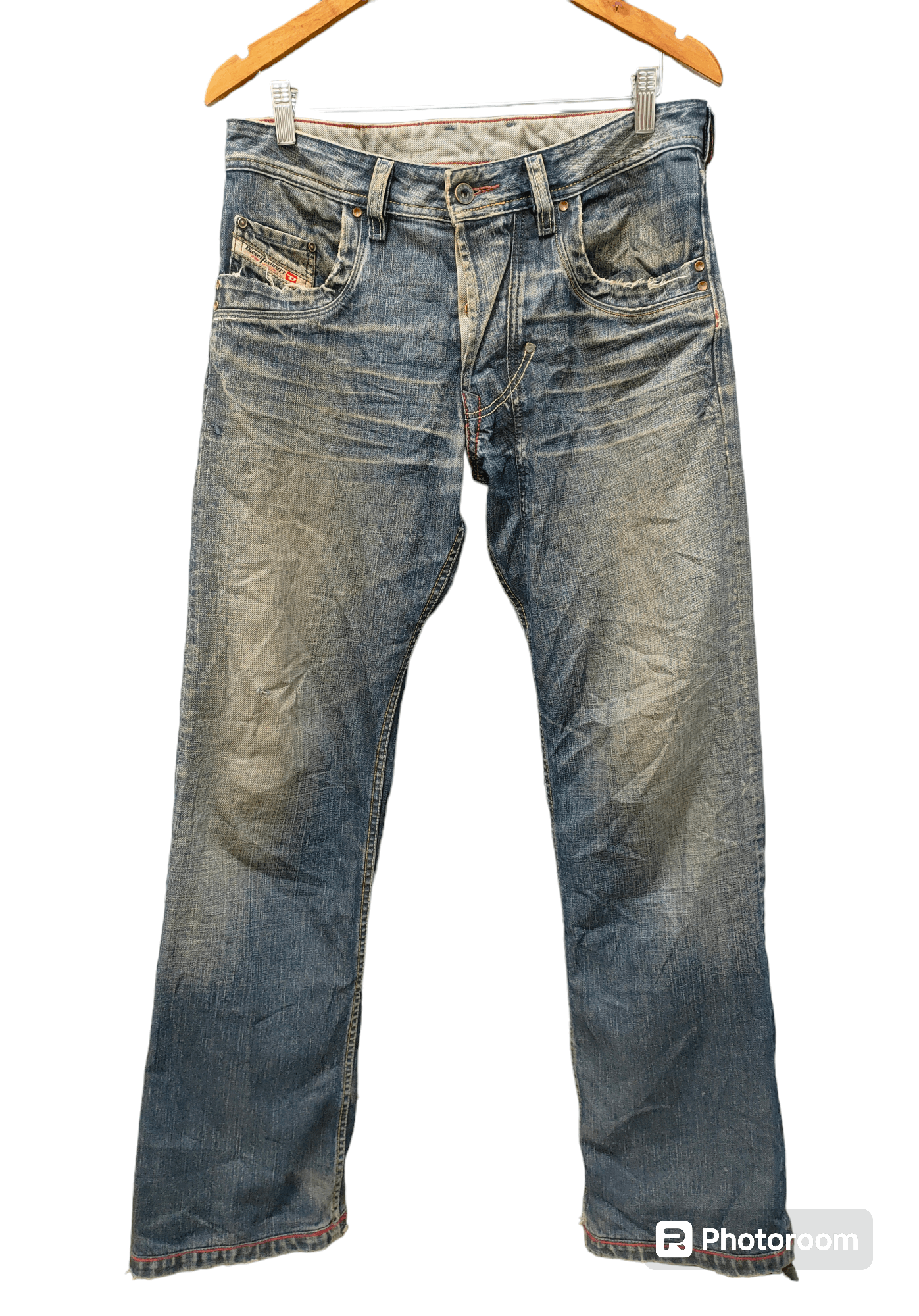 Diesel 💥 Distressed Flared Diesel Industry Denim 💥 Size US 33 - 2 Thumbnail