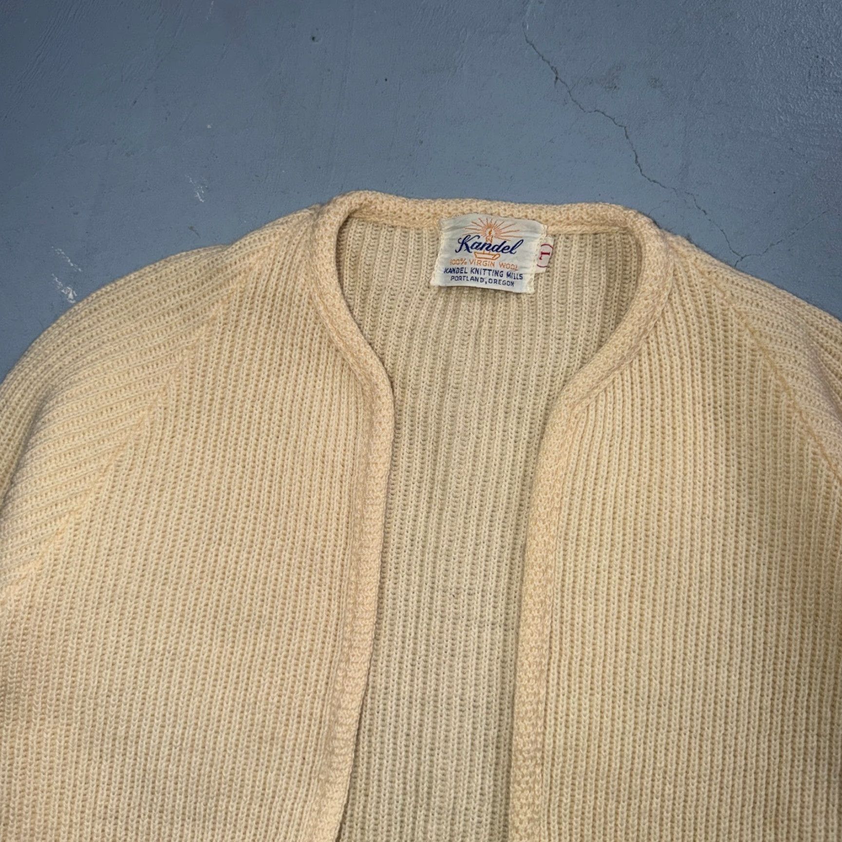 Vintage VTG Kandel Woolen Mills Open Front Cardigan Wool Sweater L Women Rockabilly 50s Vintage Size L / US 10 / IT 46 - 2 Thumbnail