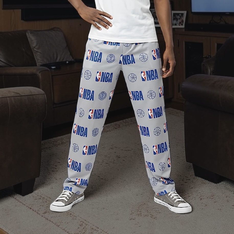 NBA NBA Team Men’s All-Over NBA Logo Lounge Pants Sz L Size US 32 / EU 48 - 1 Thumbnail