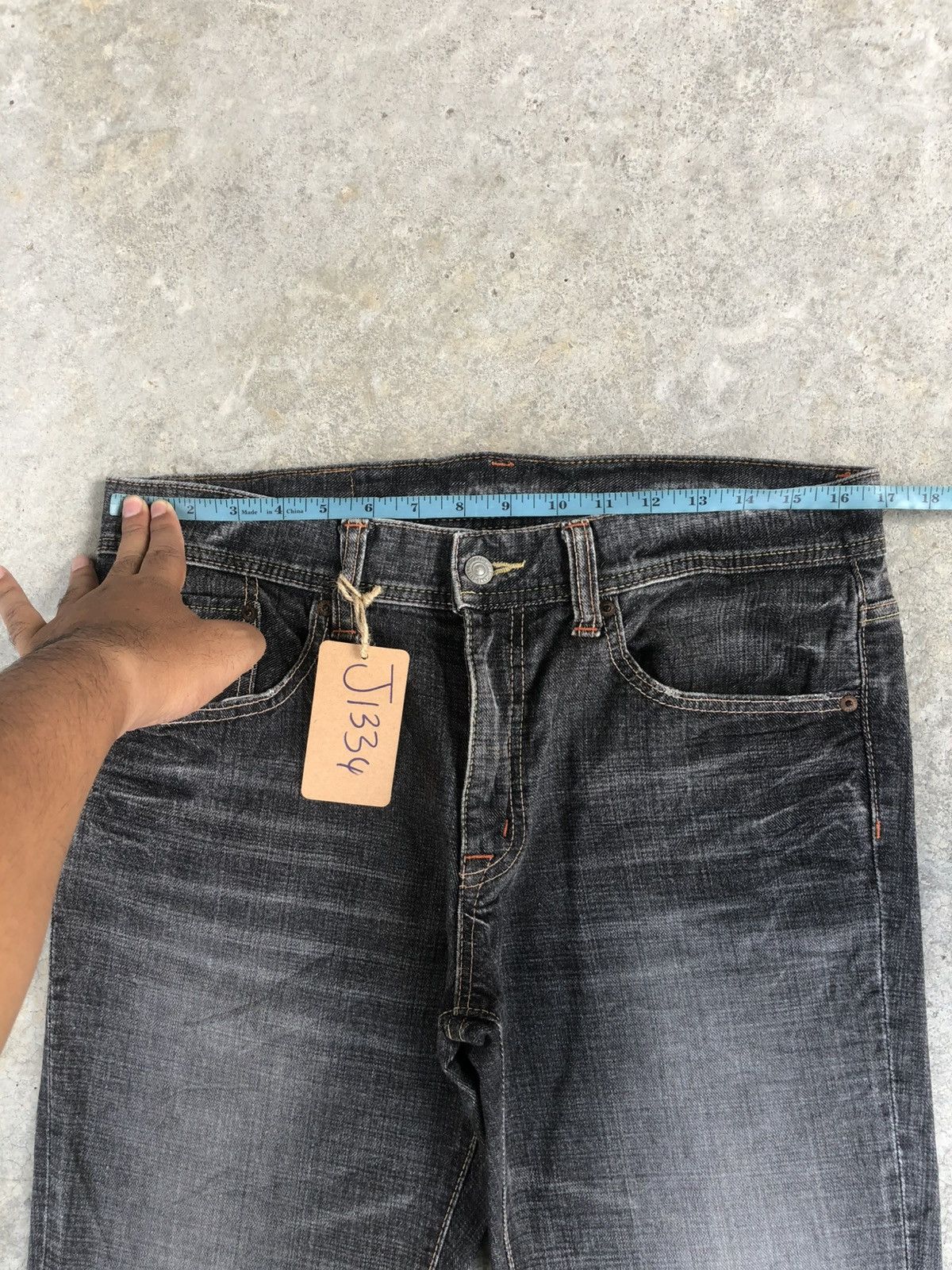 If Six Was Nine Japanese GL Heart Flared Jeans Distressed Denim Size US 33 - 21 Thumbnail