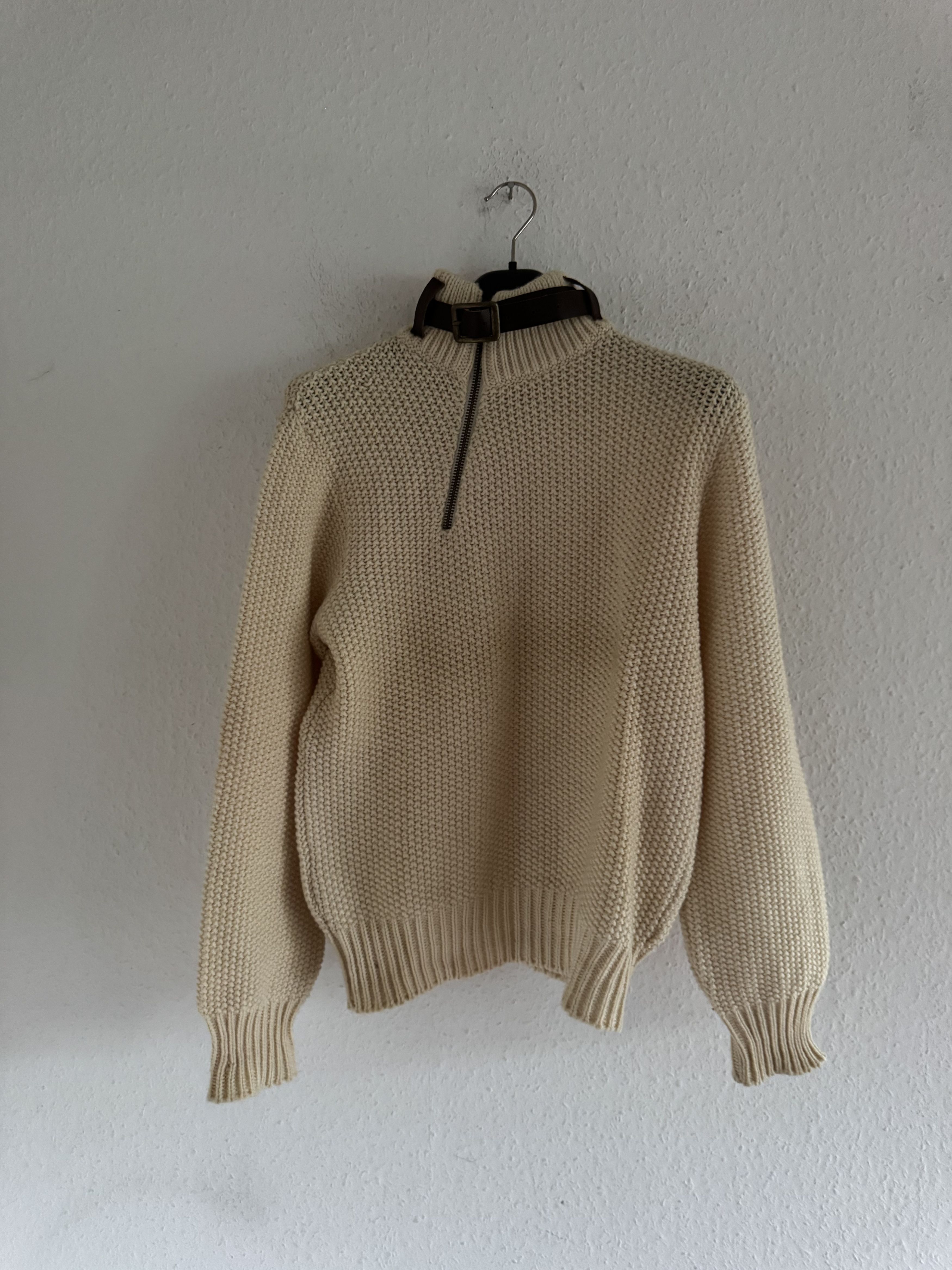 Dsquared2 FW02 Leather Strap Half Zip Knit Sweater Size US L / EU 52-54 / 3 - 1 Thumbnail
