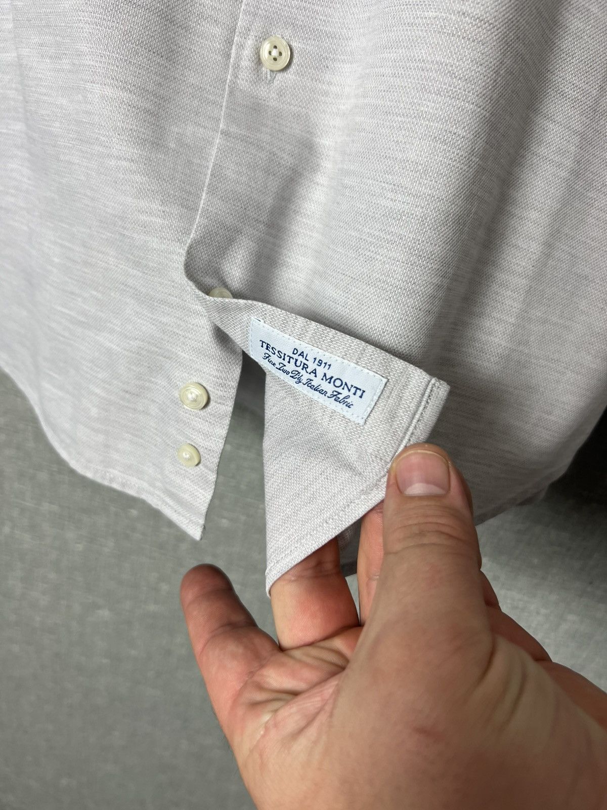 Suitsupply Suitsupply Egyptian Cotton Button Shirt Light Grey Slim Fit Size US M / EU 48-50 / 2 - 9 Thumbnail
